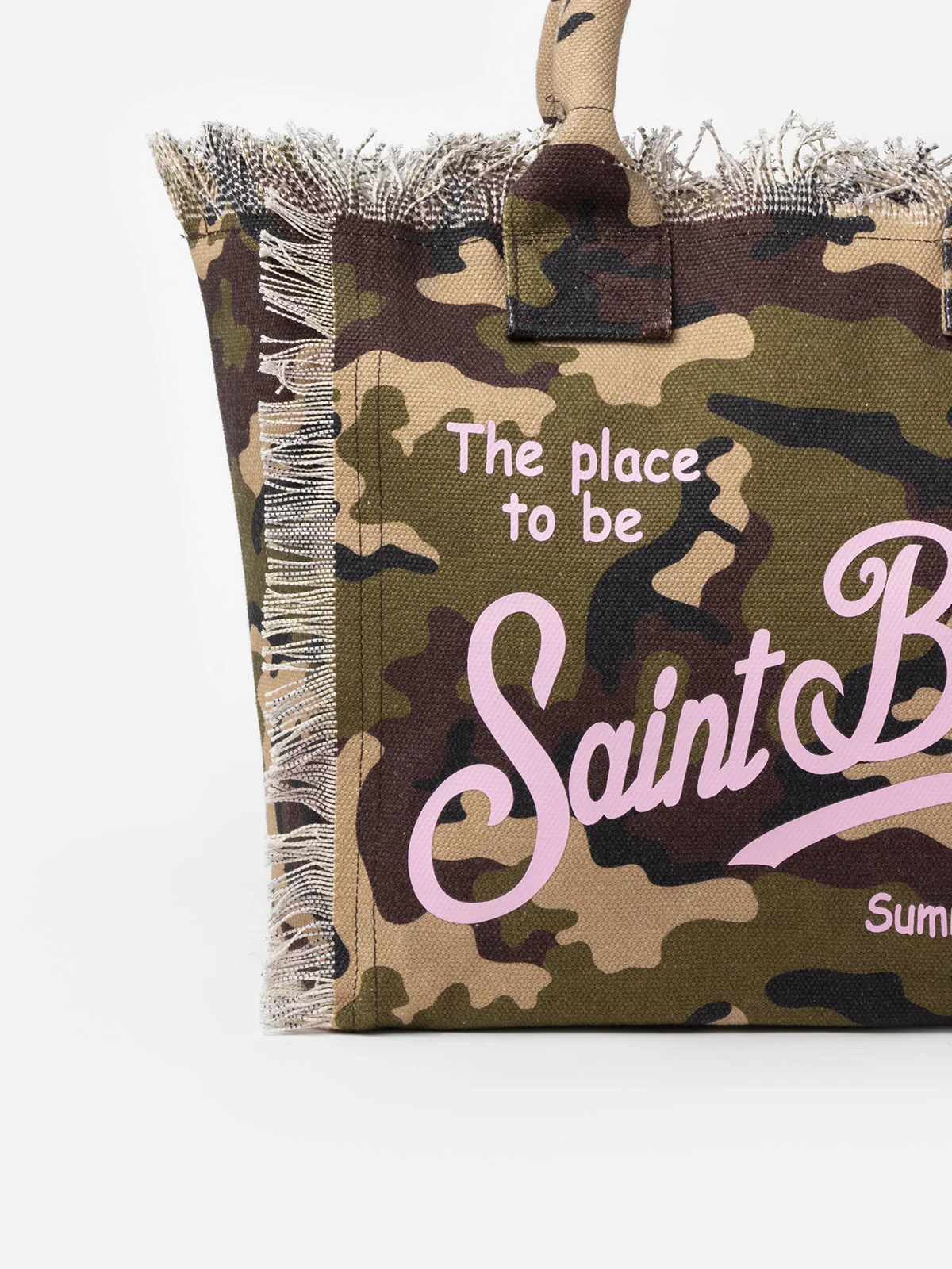 Cotton canvas Vanity tote bag with camouflage print - Image 3