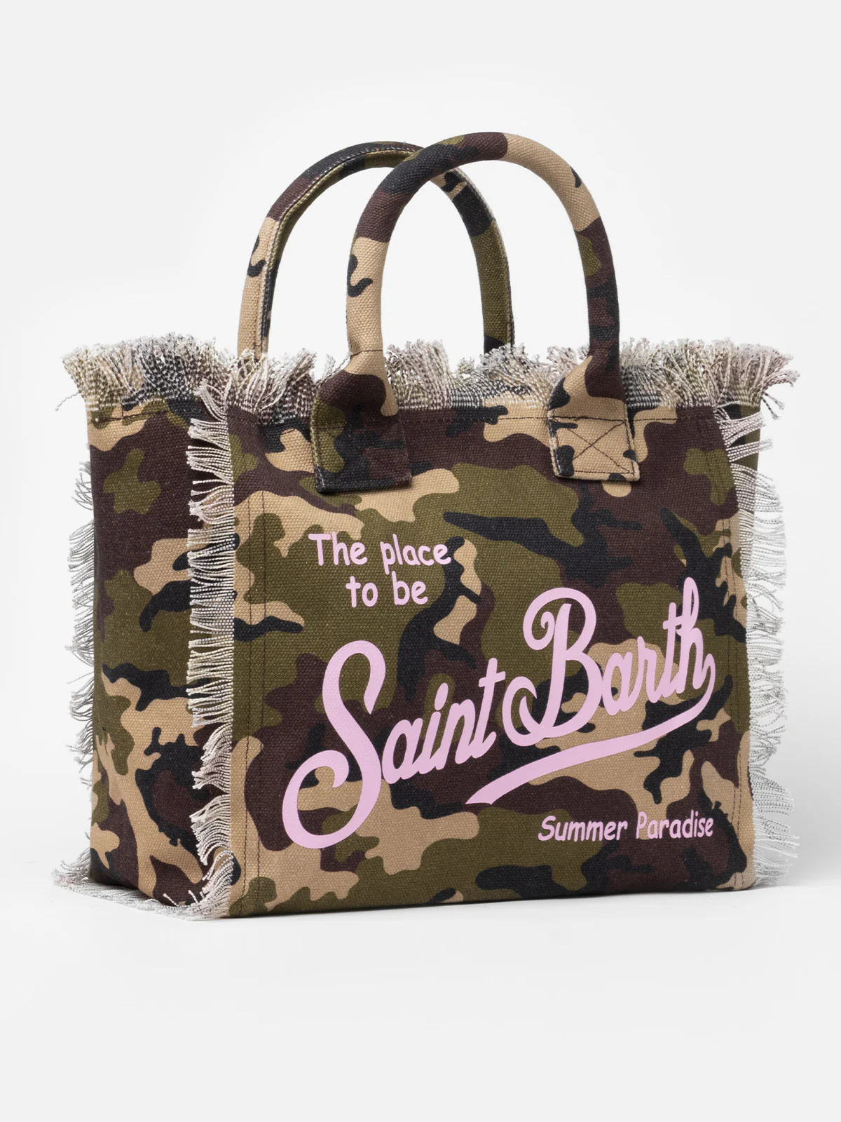 Cotton canvas Vanity tote bag with camouflage print - Image 4
