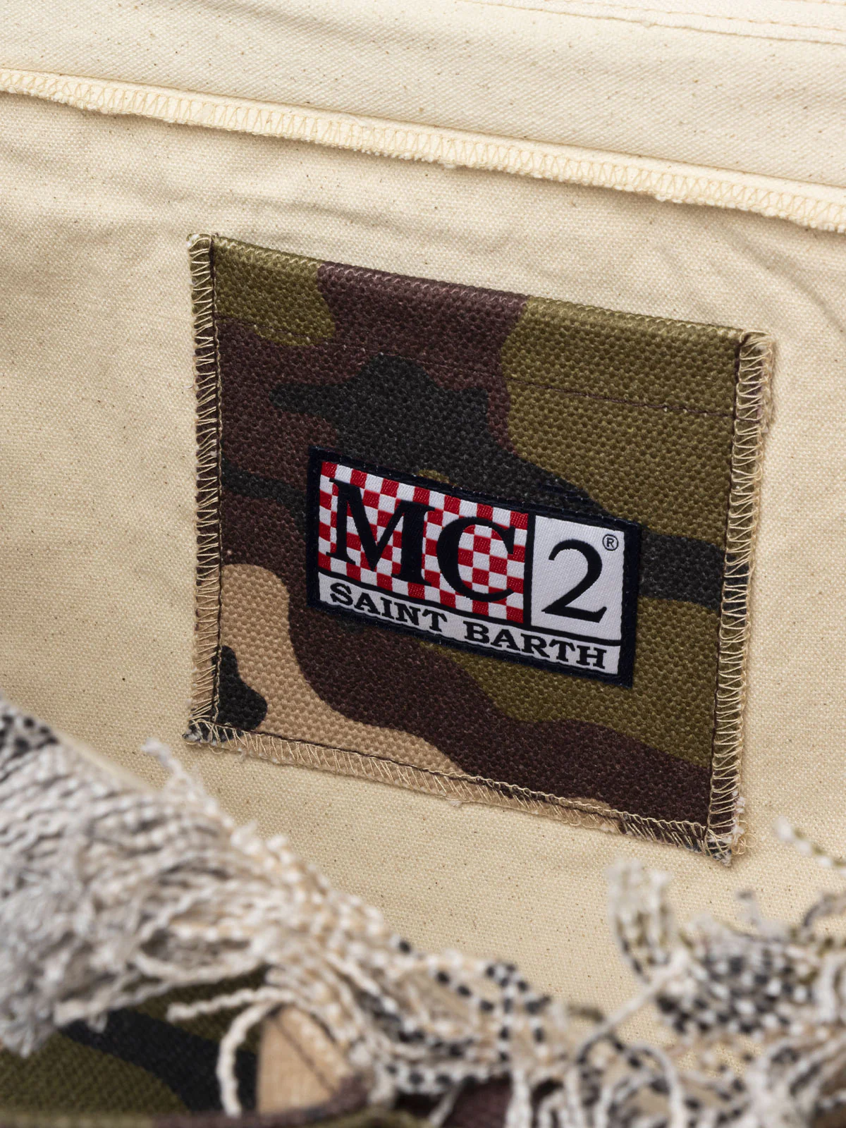 Cotton canvas Vanity tote bag with camouflage print - Image 5