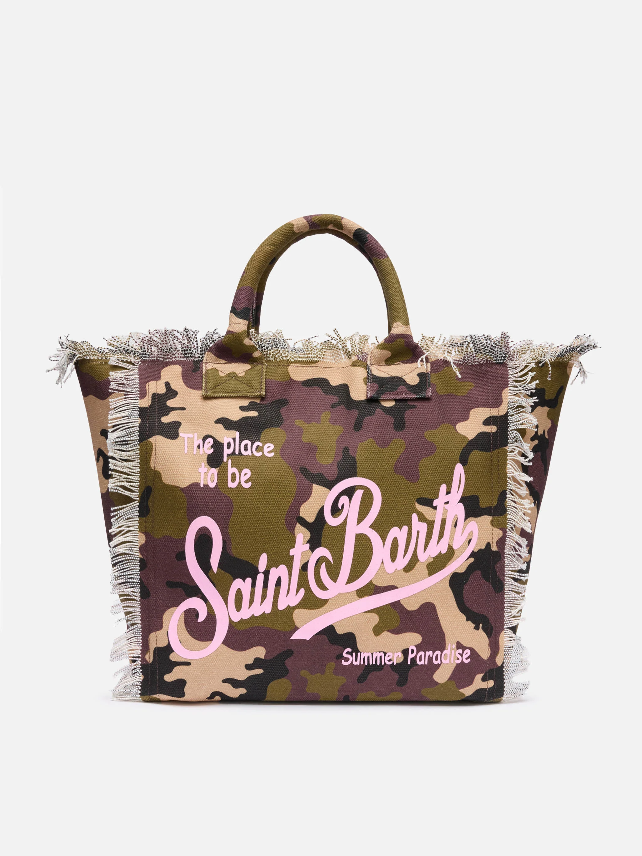Cotton canvas Vanity tote bag with camouflage print - Image 7