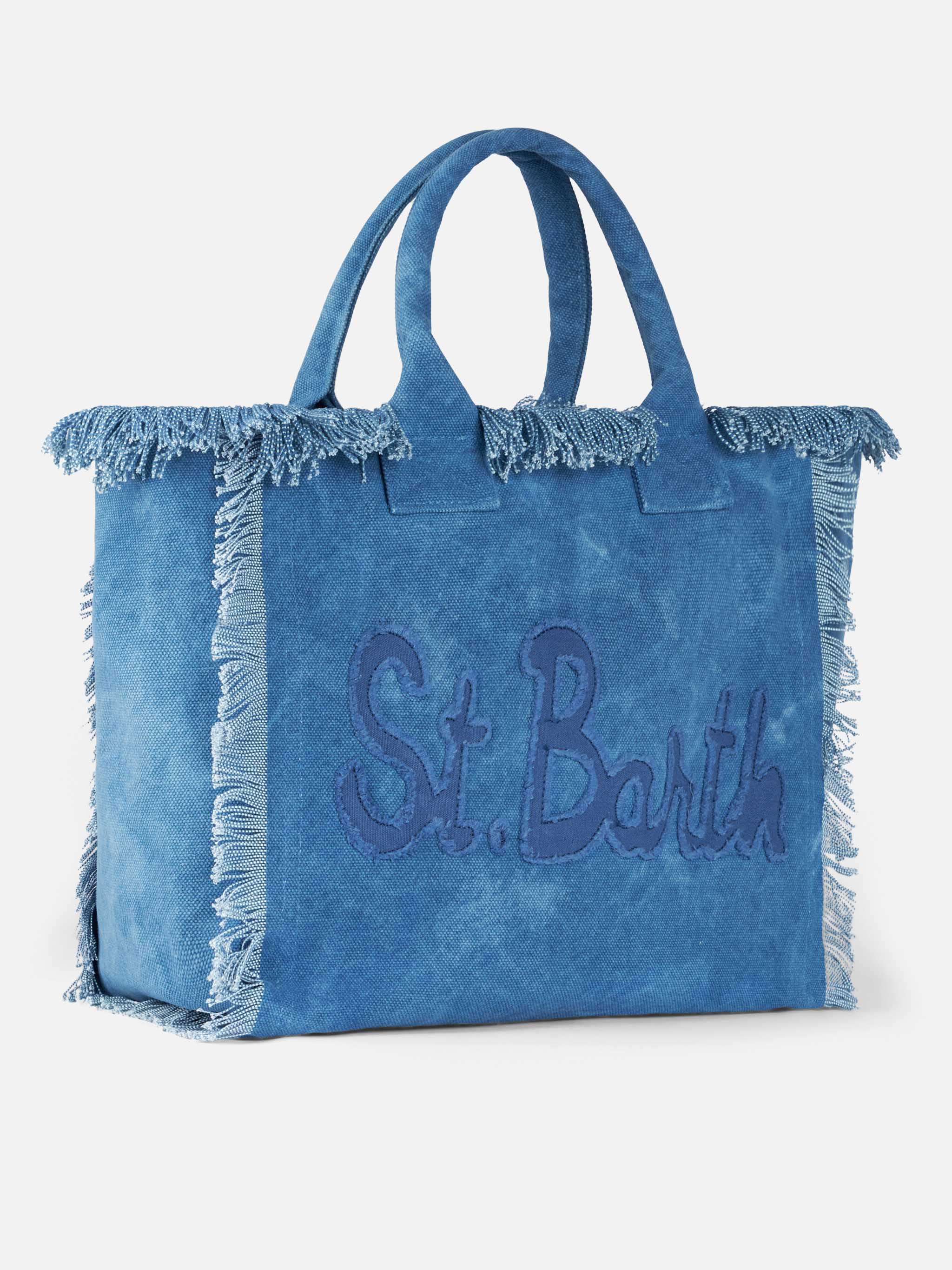 Cotton canvas Vanity tote bag with St. Barth patch logo - Image 3