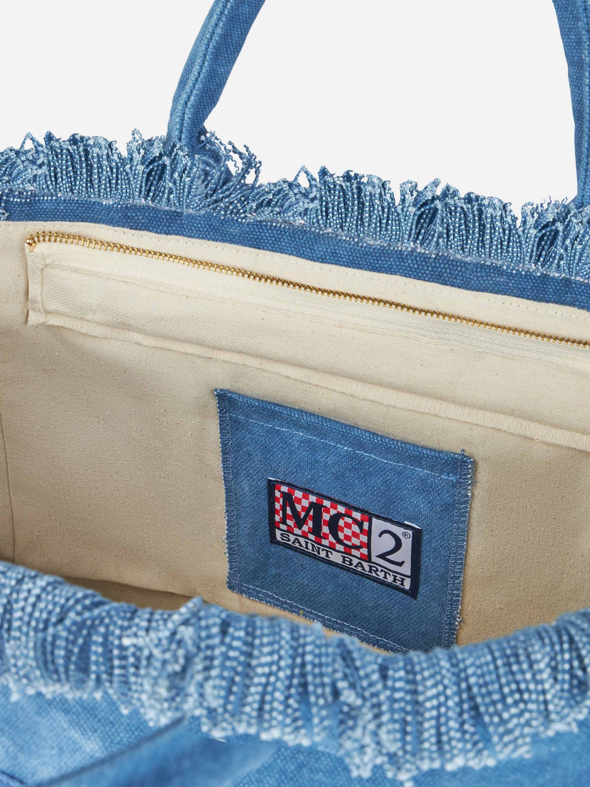 Cotton canvas Vanity tote bag with St. Barth patch logo - Image 5