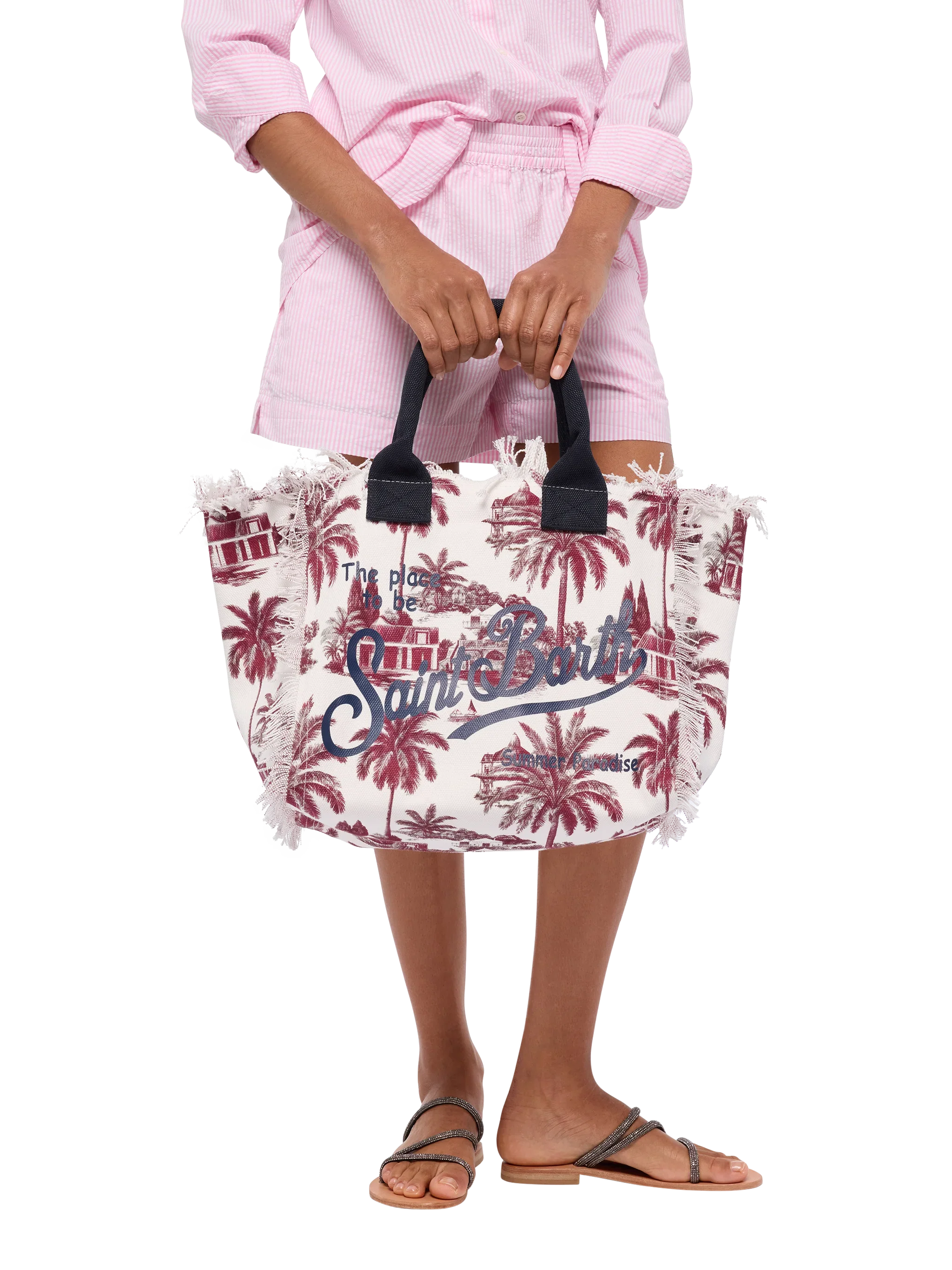 Cotton canvas Vanity tote bag with toile de jouy print | AI CO-CREATED DESIGN BY RICKDICK - POWERED BY RED-EYE - Image 2