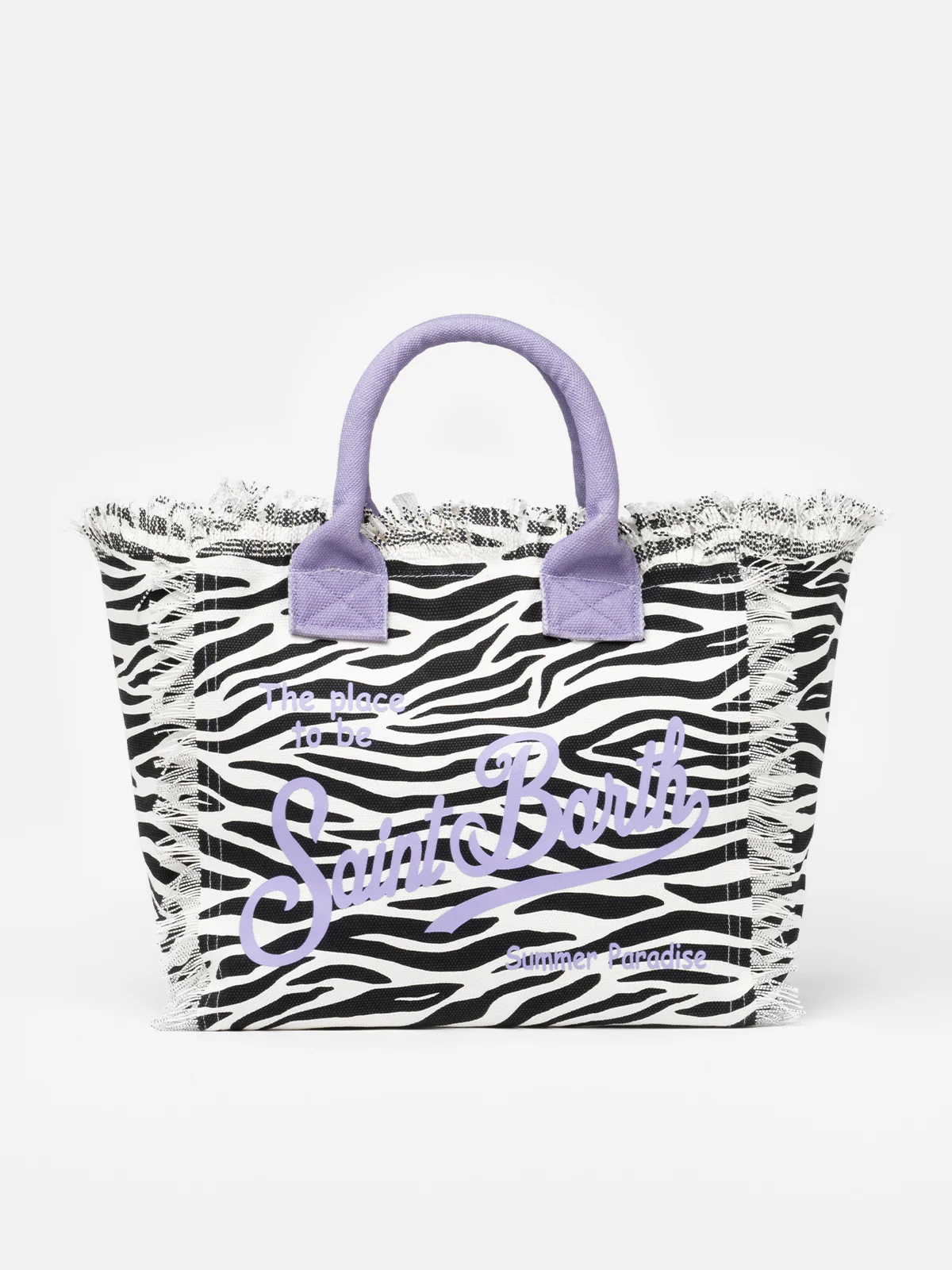 Cotton canvas Vanity tote bag with zebra print