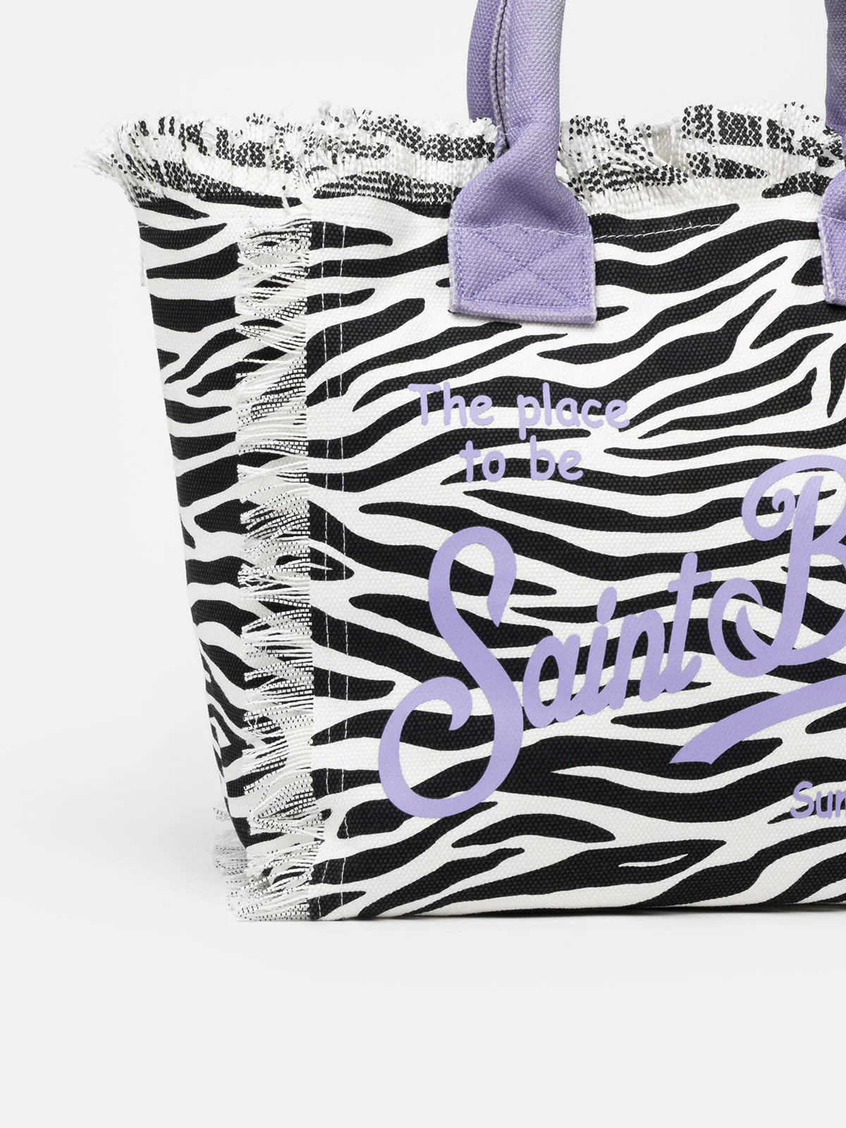 Cotton canvas Vanity tote bag with zebra print - Image 3