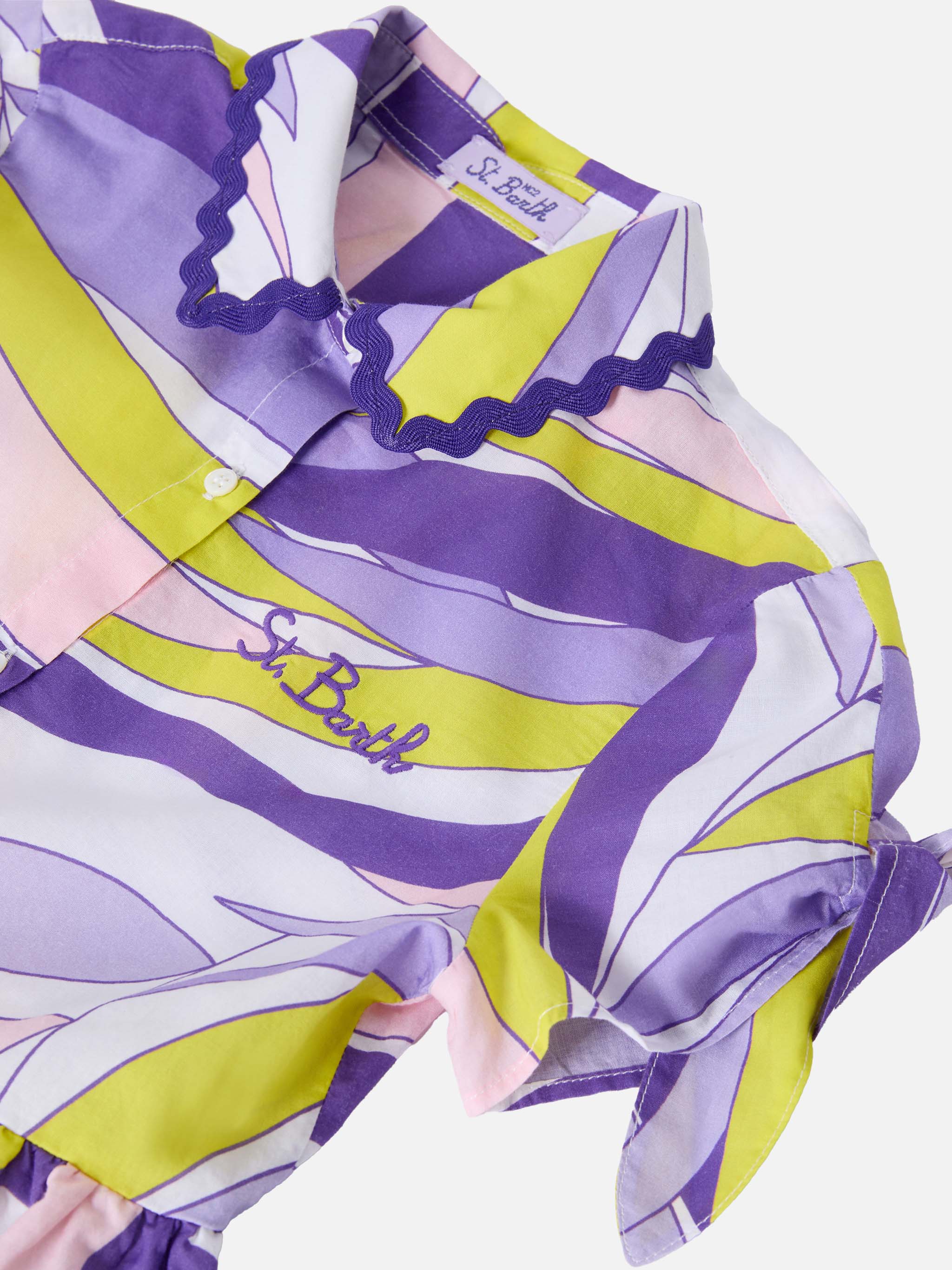 Cotton dress Queenie with palm print - Image 2