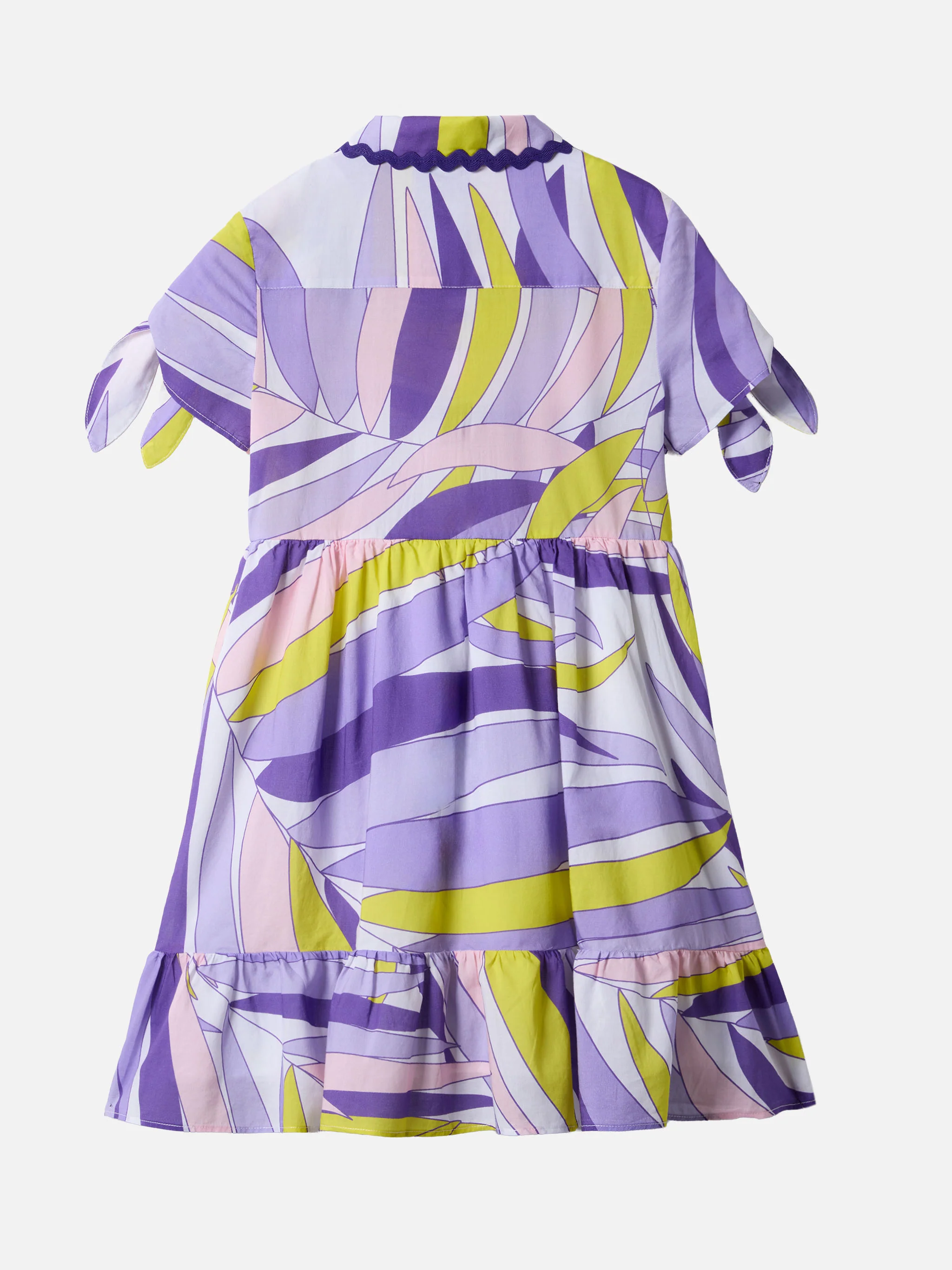 Cotton dress Queenie with palm print - Image 3