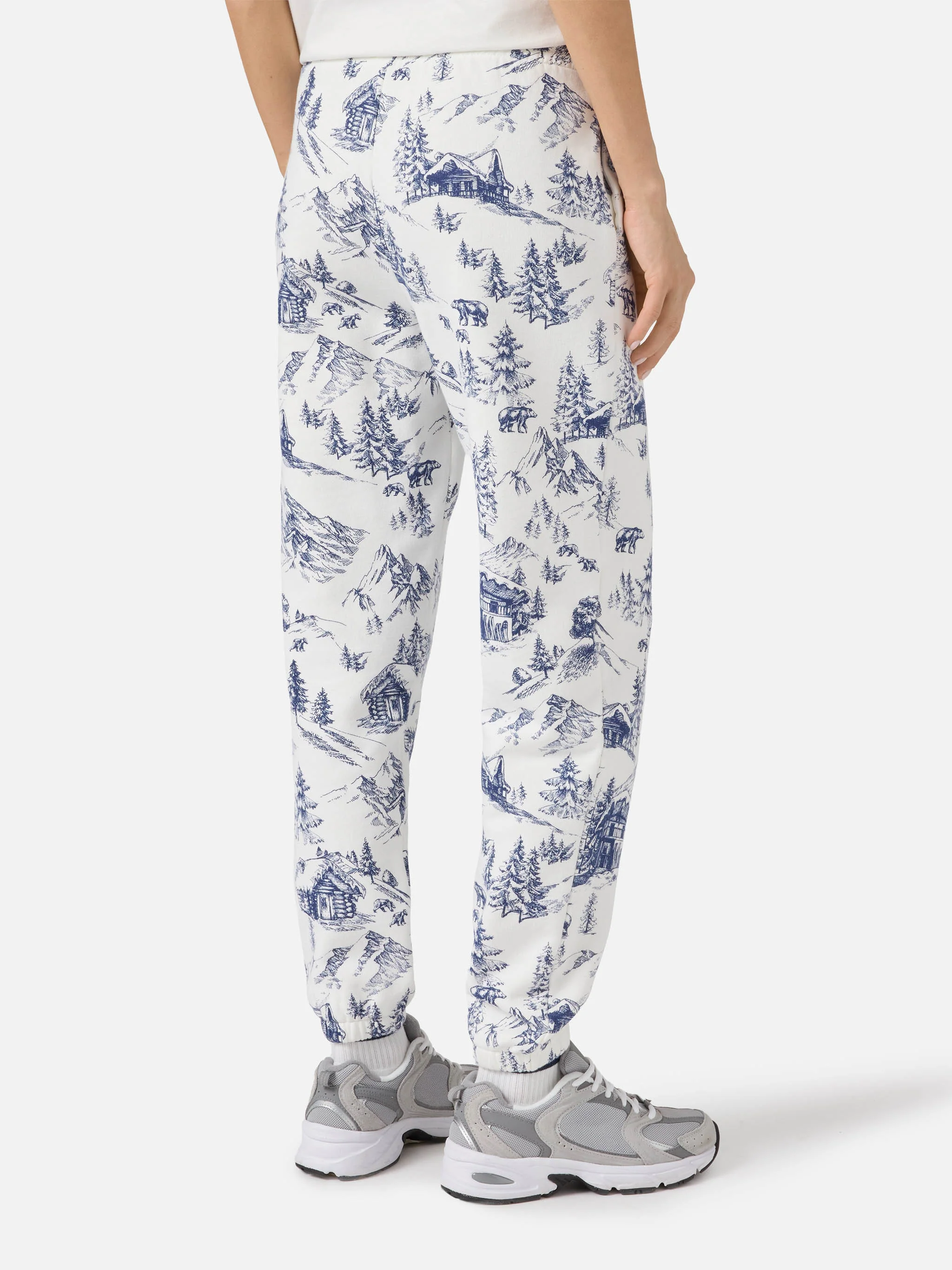 Cotton fleece pants Odalys with toile de jouy print - Image 4