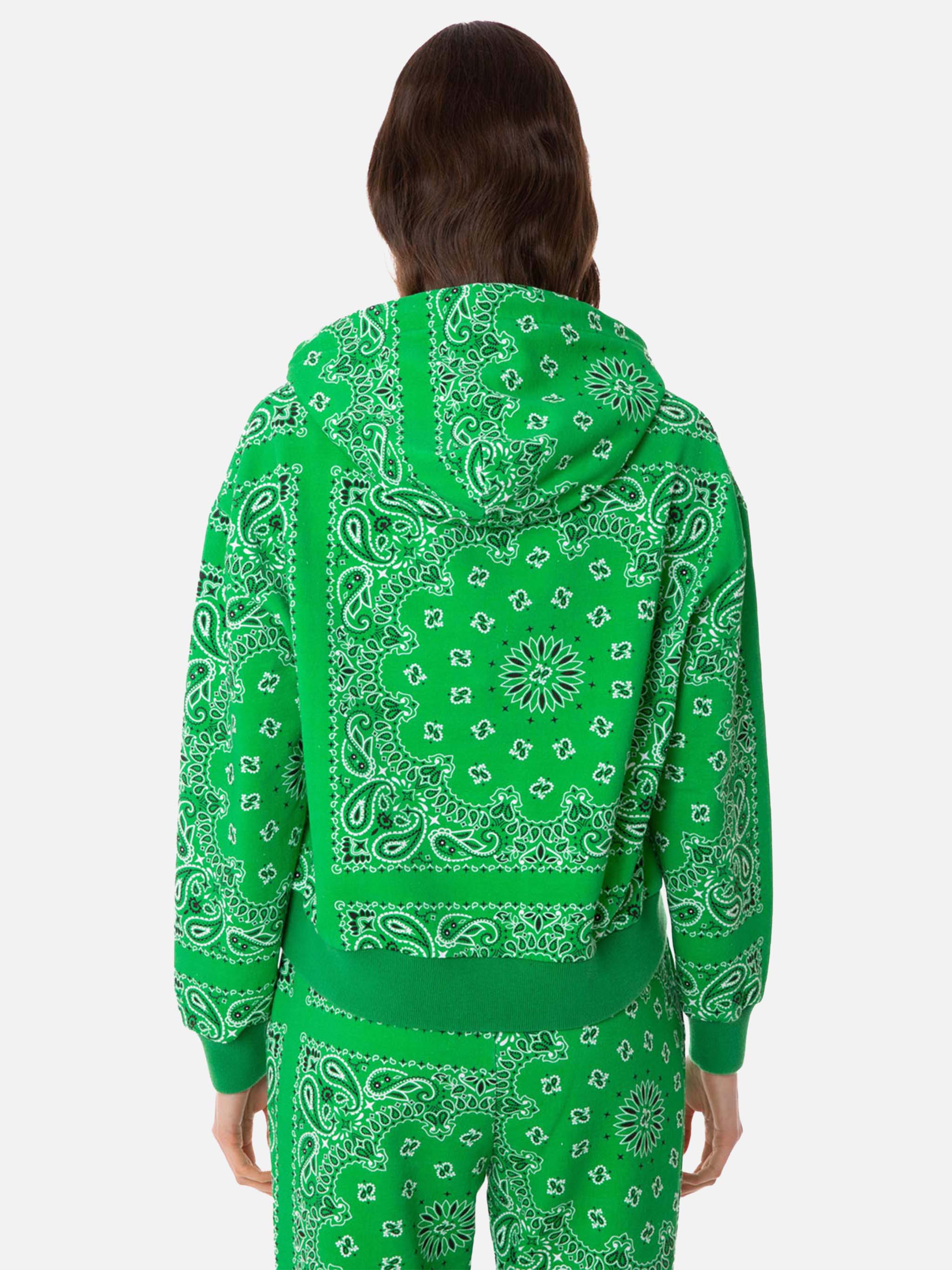 Cotton hoodie with bandanna print - Image 3