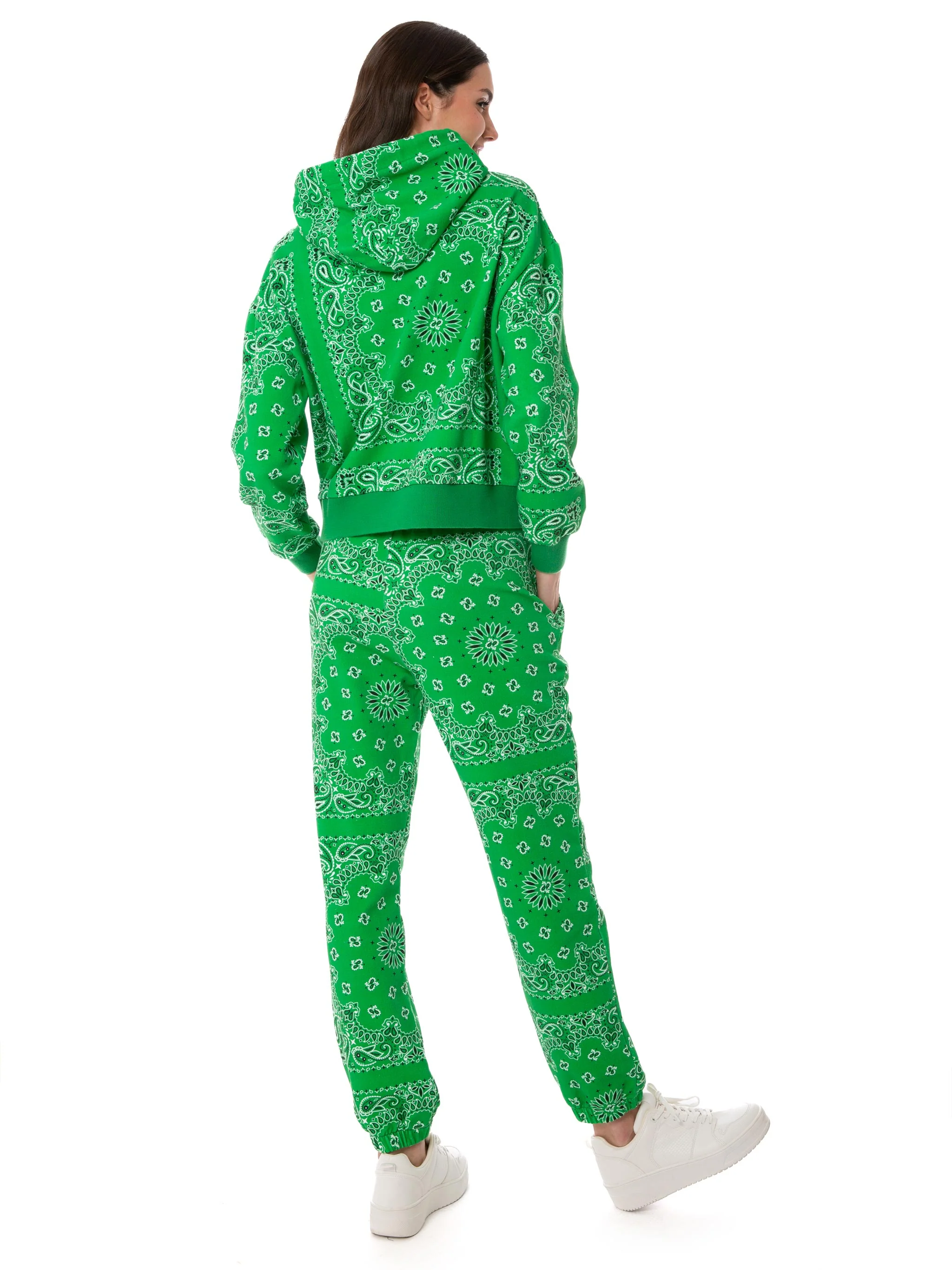 Cotton hoodie with bandanna print - Image 6