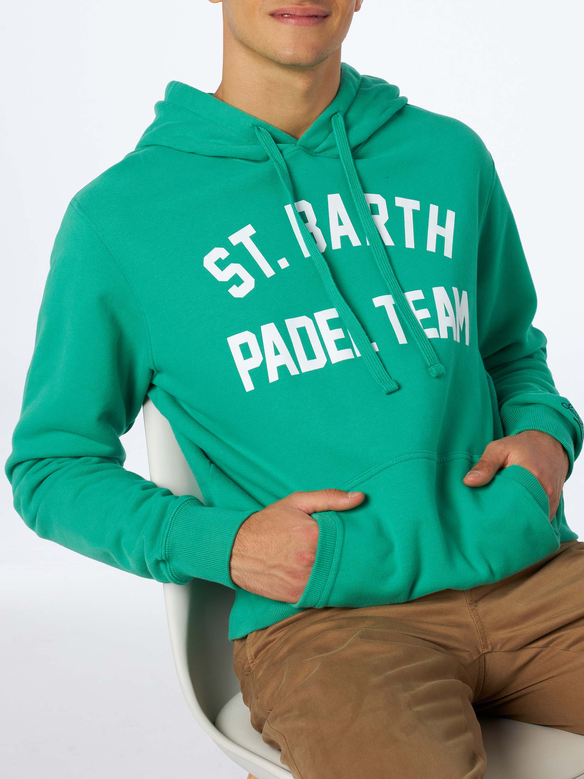 Cotton hoodie with St. Barth Padel Team print - Image 3