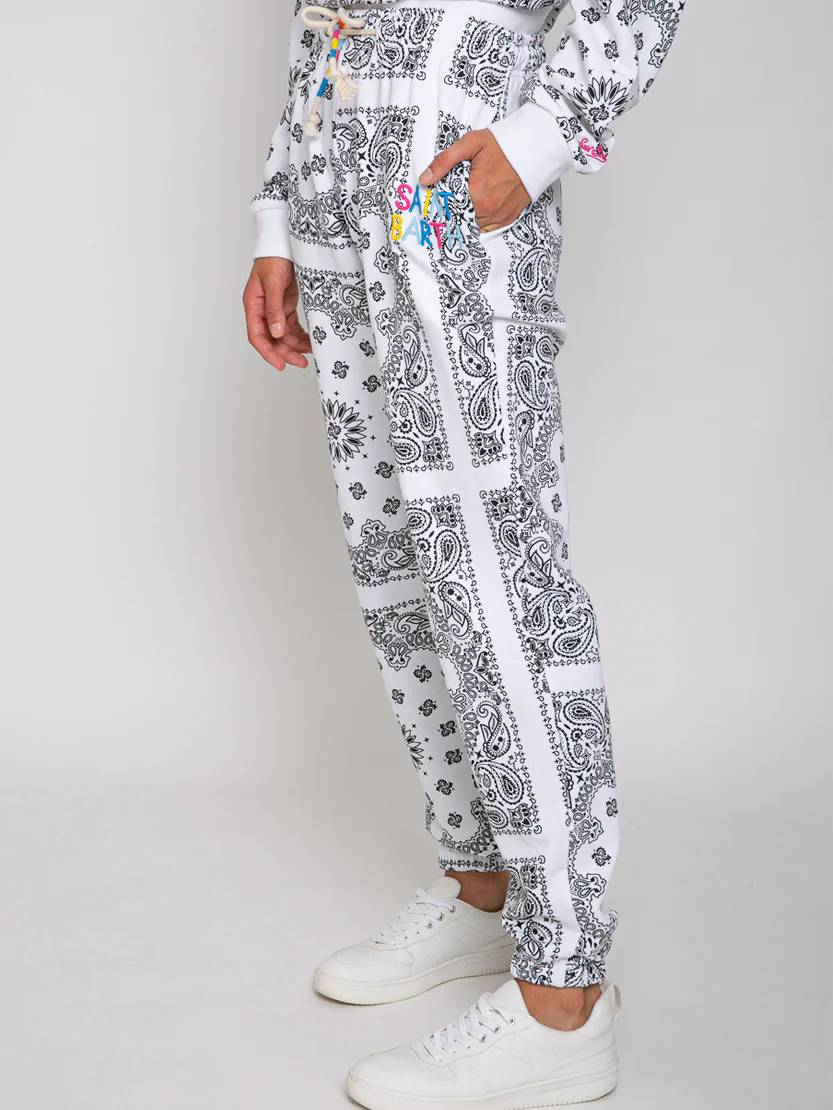 Cotton joggers with bandanna print - Image 3