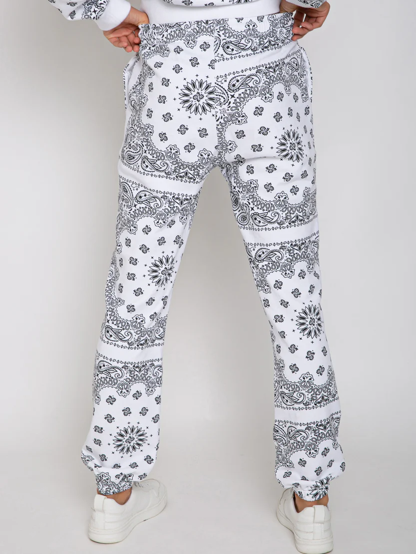 Cotton joggers with bandanna print - Image 4