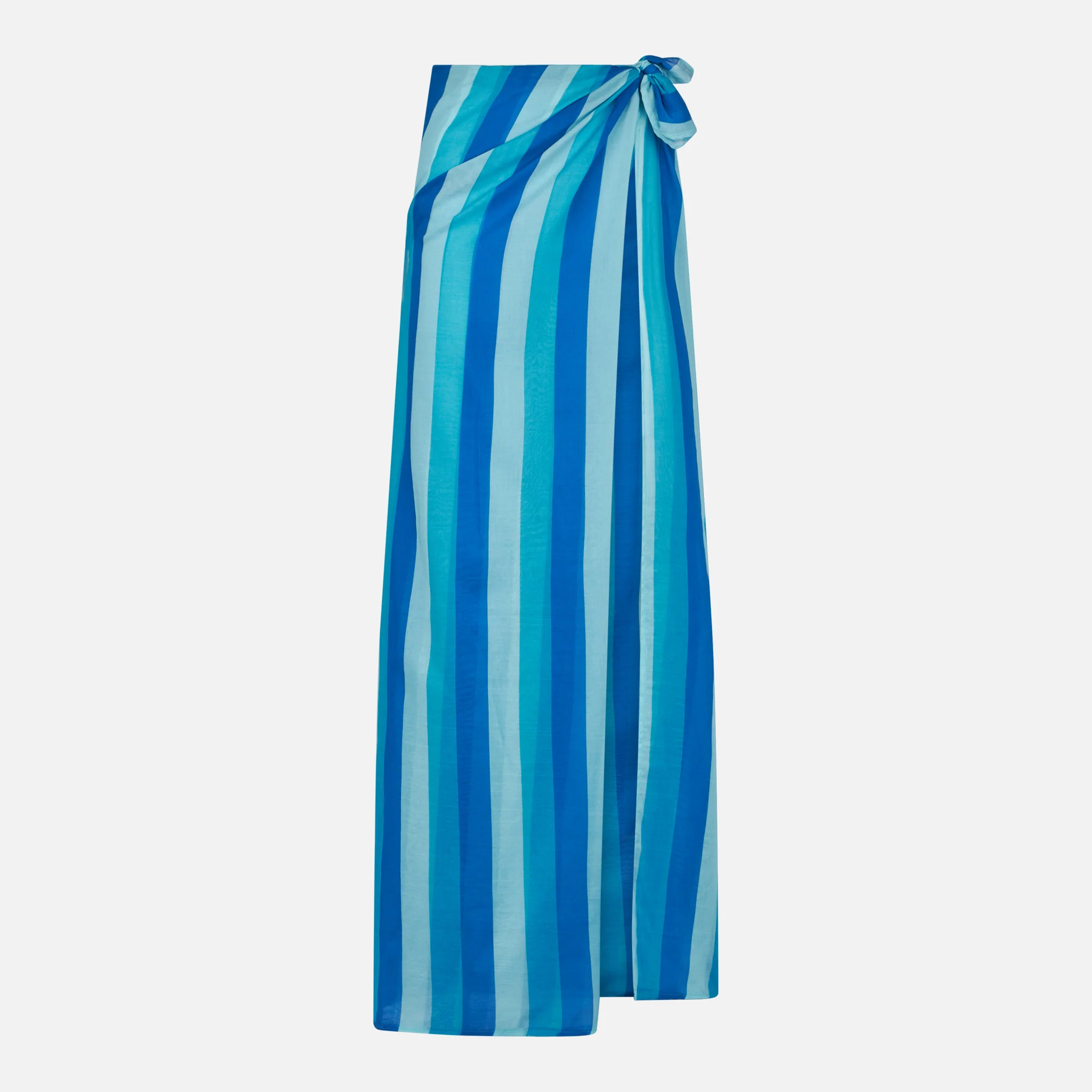 Cotton pareo skirt with striped print - Image 4