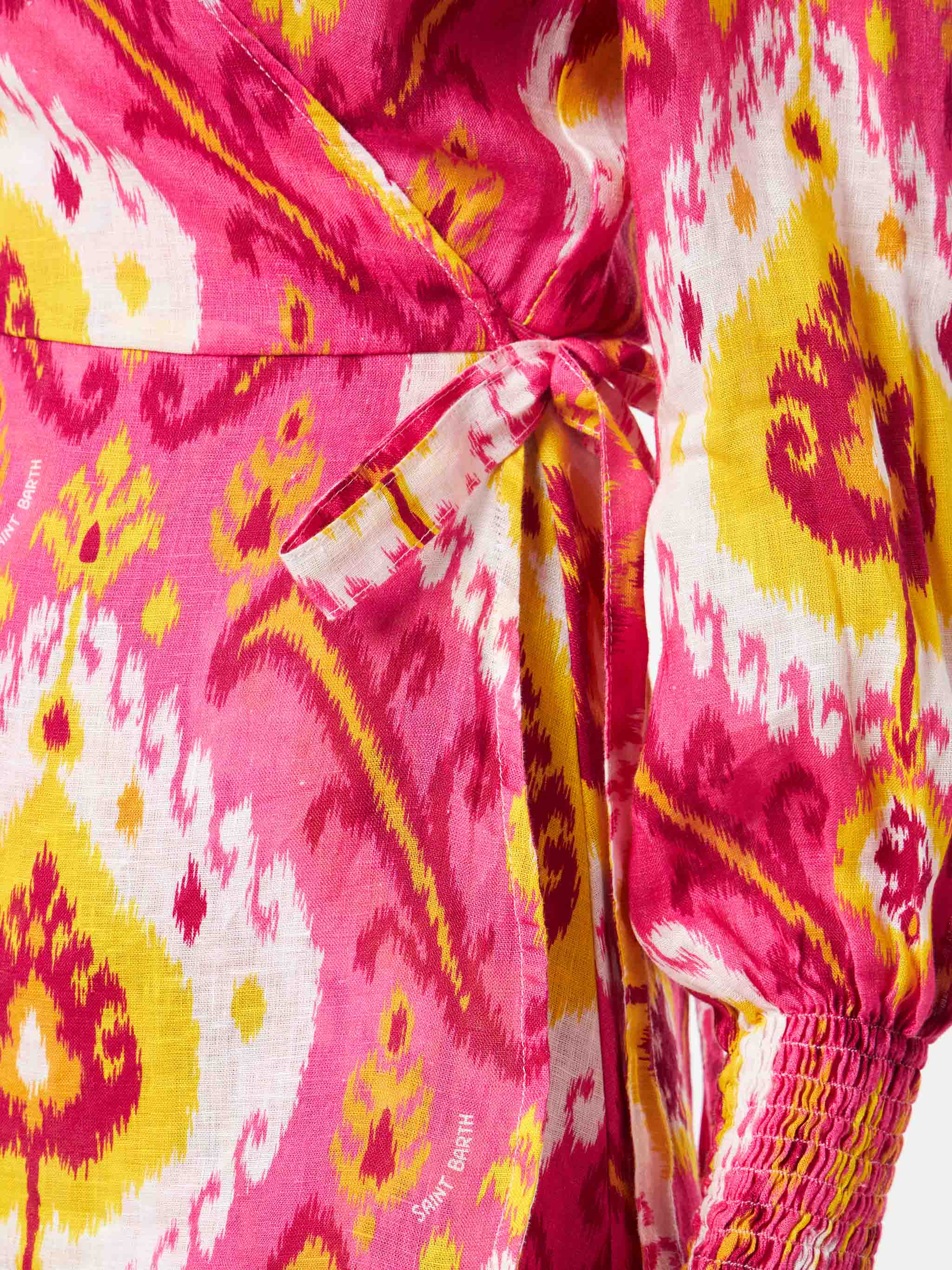 Linen short dress Brilly with ikat print - Image 3
