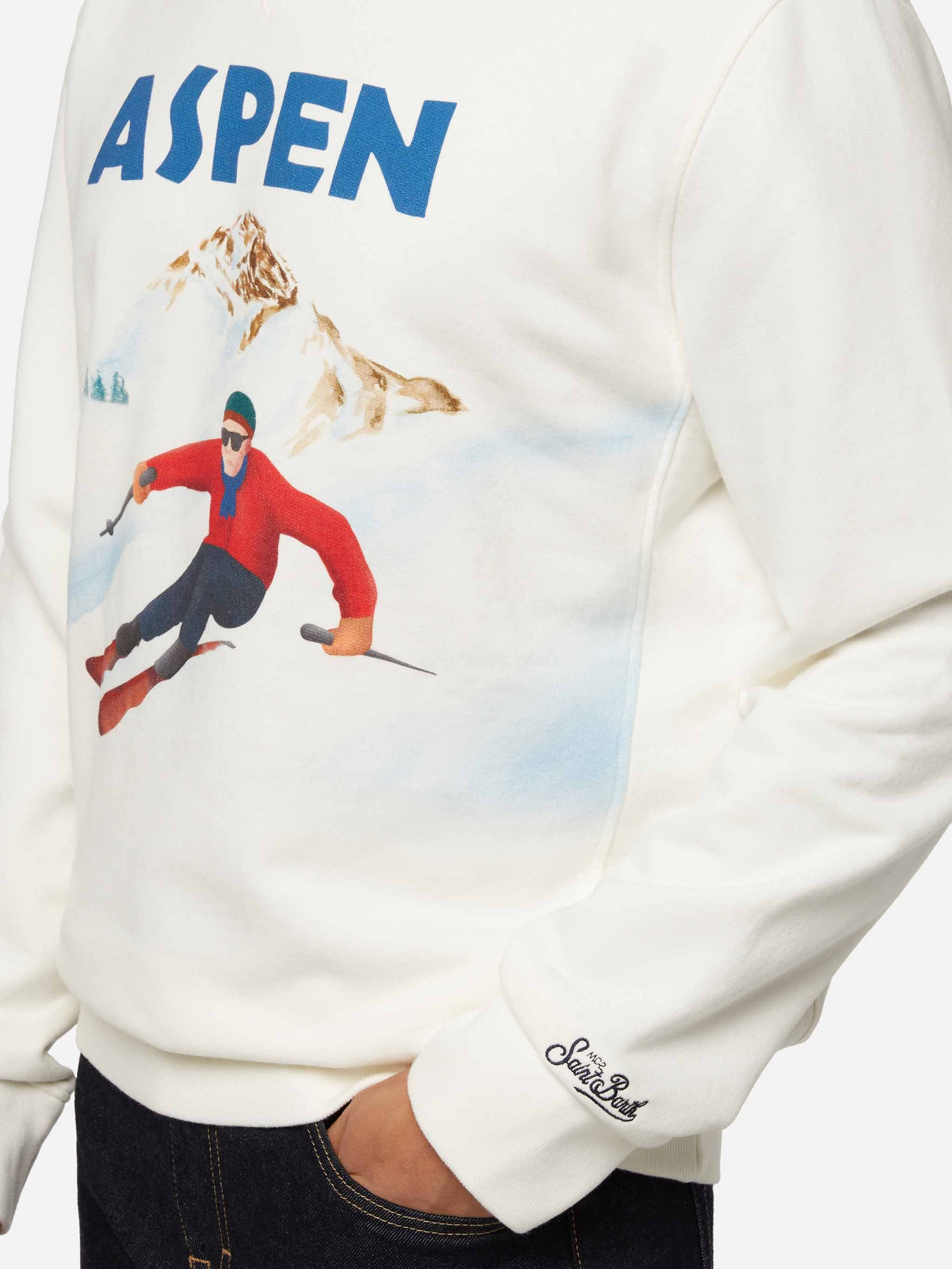 Cotton fleece sweatshirt Soho with Aspen postcard print - Image 2