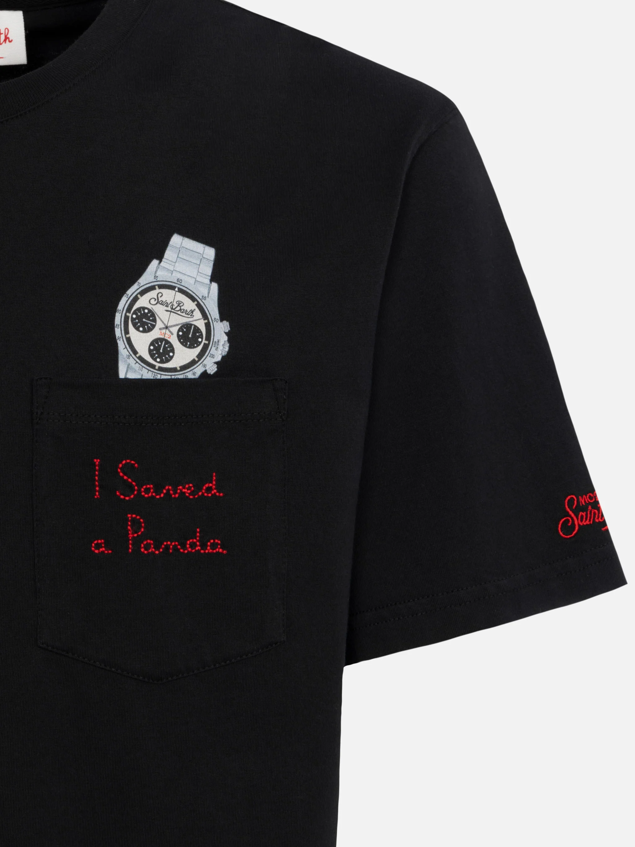 Cotton t-shirt Austin with embroidery and watch print - Image 5