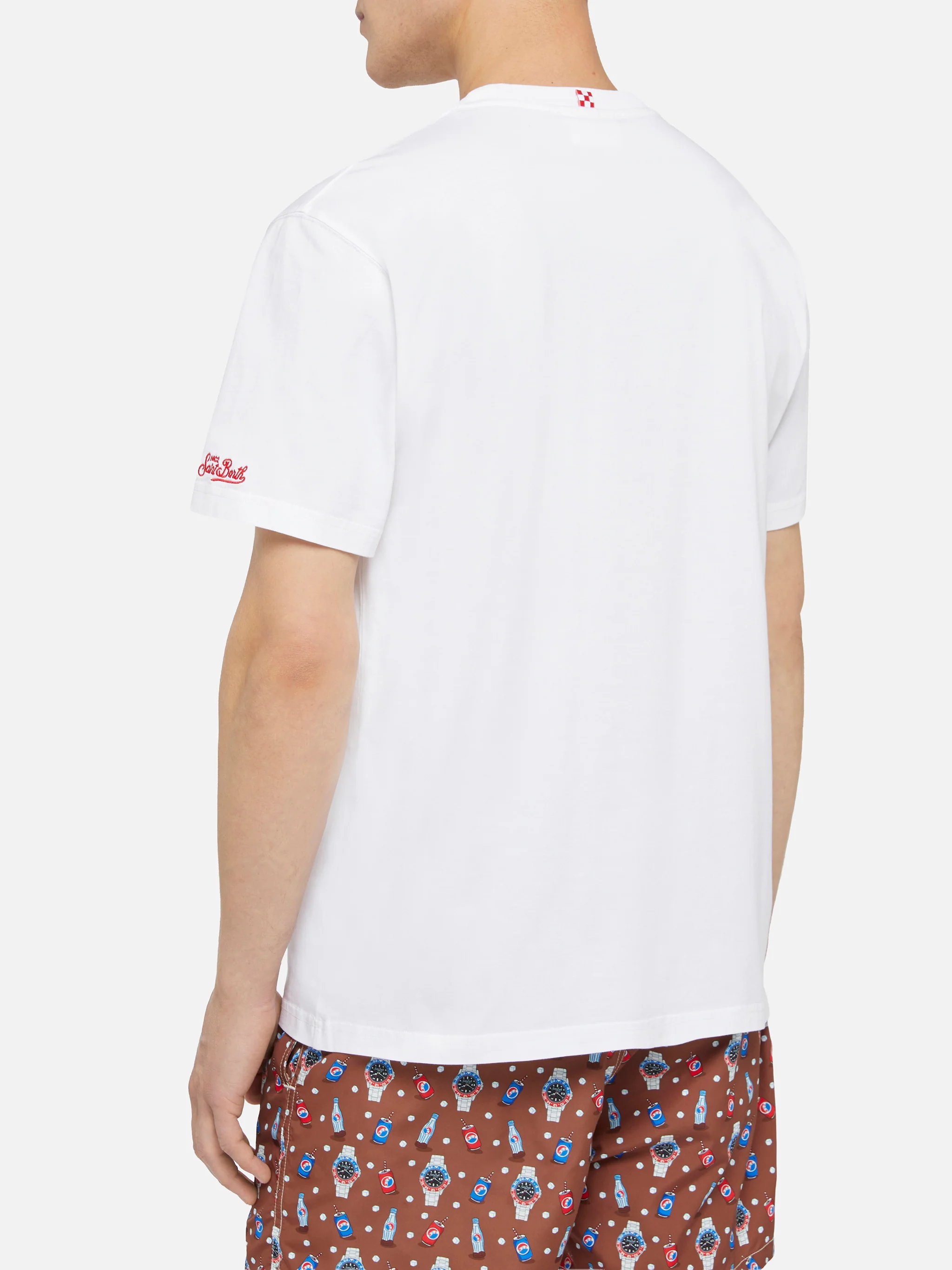 Cotton t-shirt Austin with embroidery and watch print - Image 4