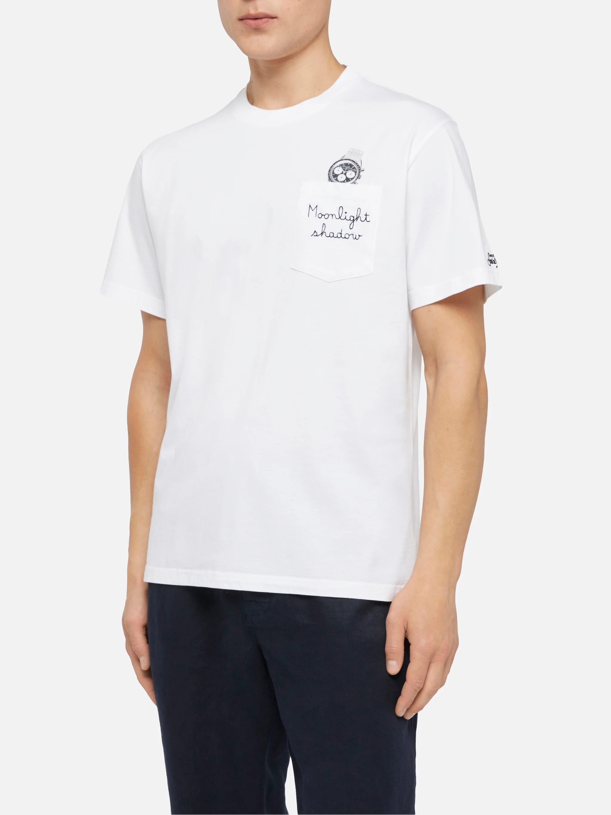 Cotton t-shirt Austin with embroidery and watch print - Image 3