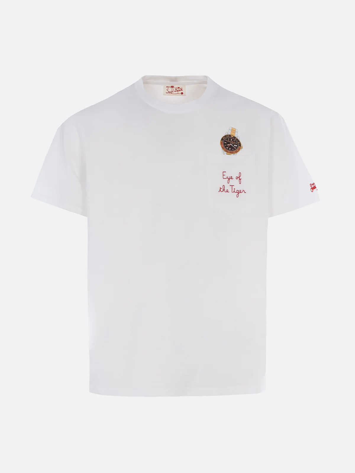 Cotton t-shirt Austin with embroidery and watch print
