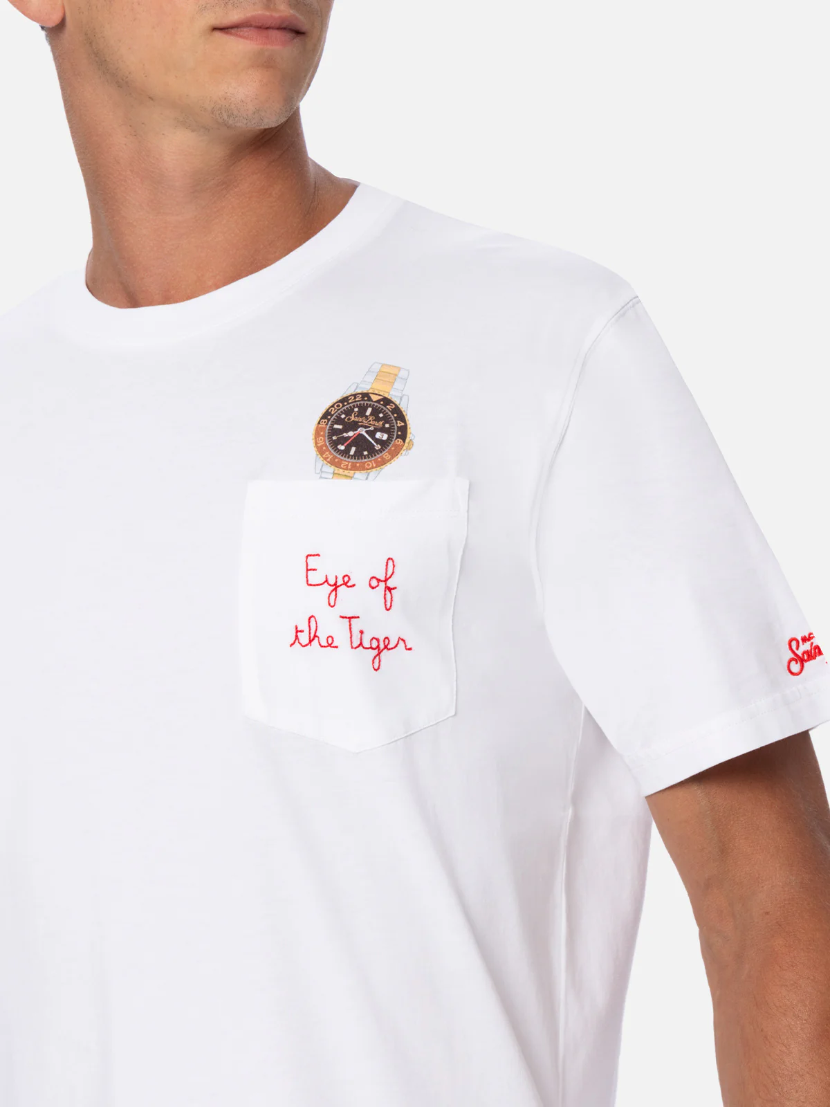 Cotton t-shirt Austin with embroidery and watch print - Image 2