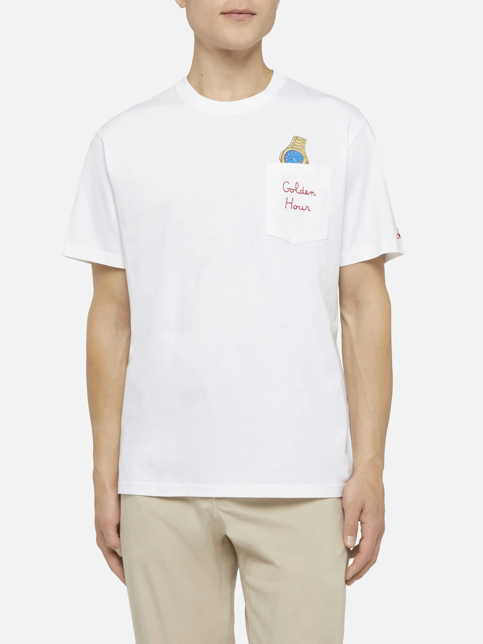 Cotton t-shirt Austin with embroidery and watch print - Image 3