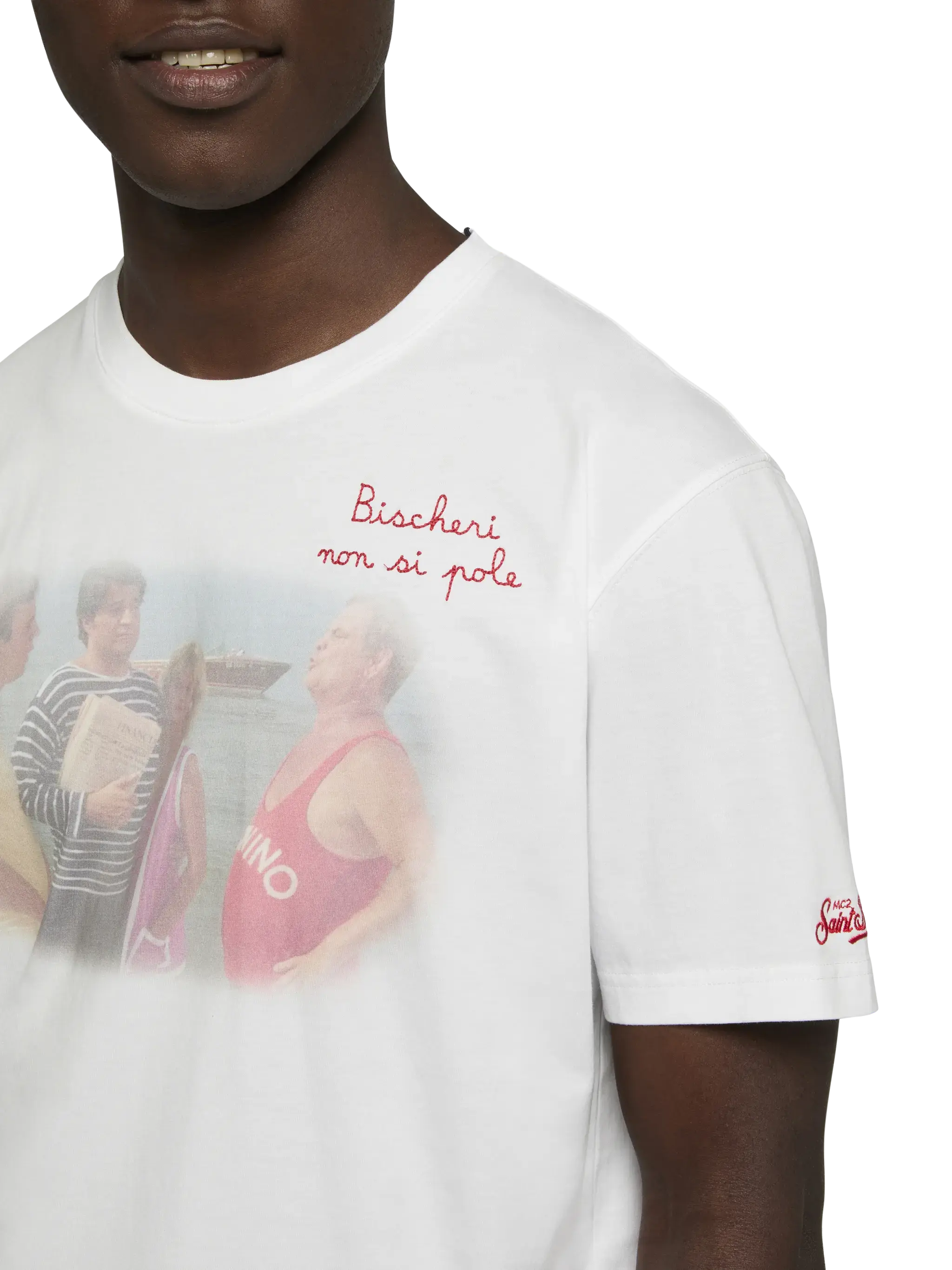 T-shirt with Bischeri non si pole embroidery | Special Edition - Image 2