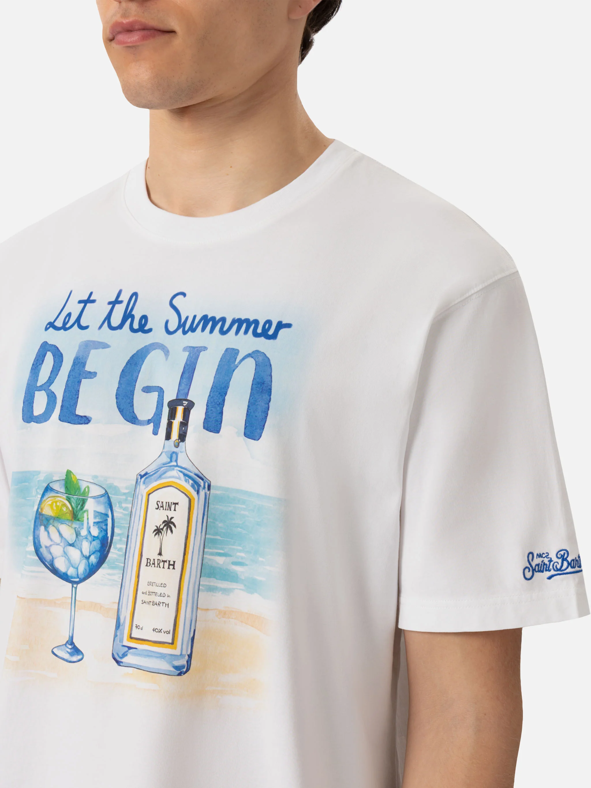 T-shirt with Let the summer be gin print - Image 2