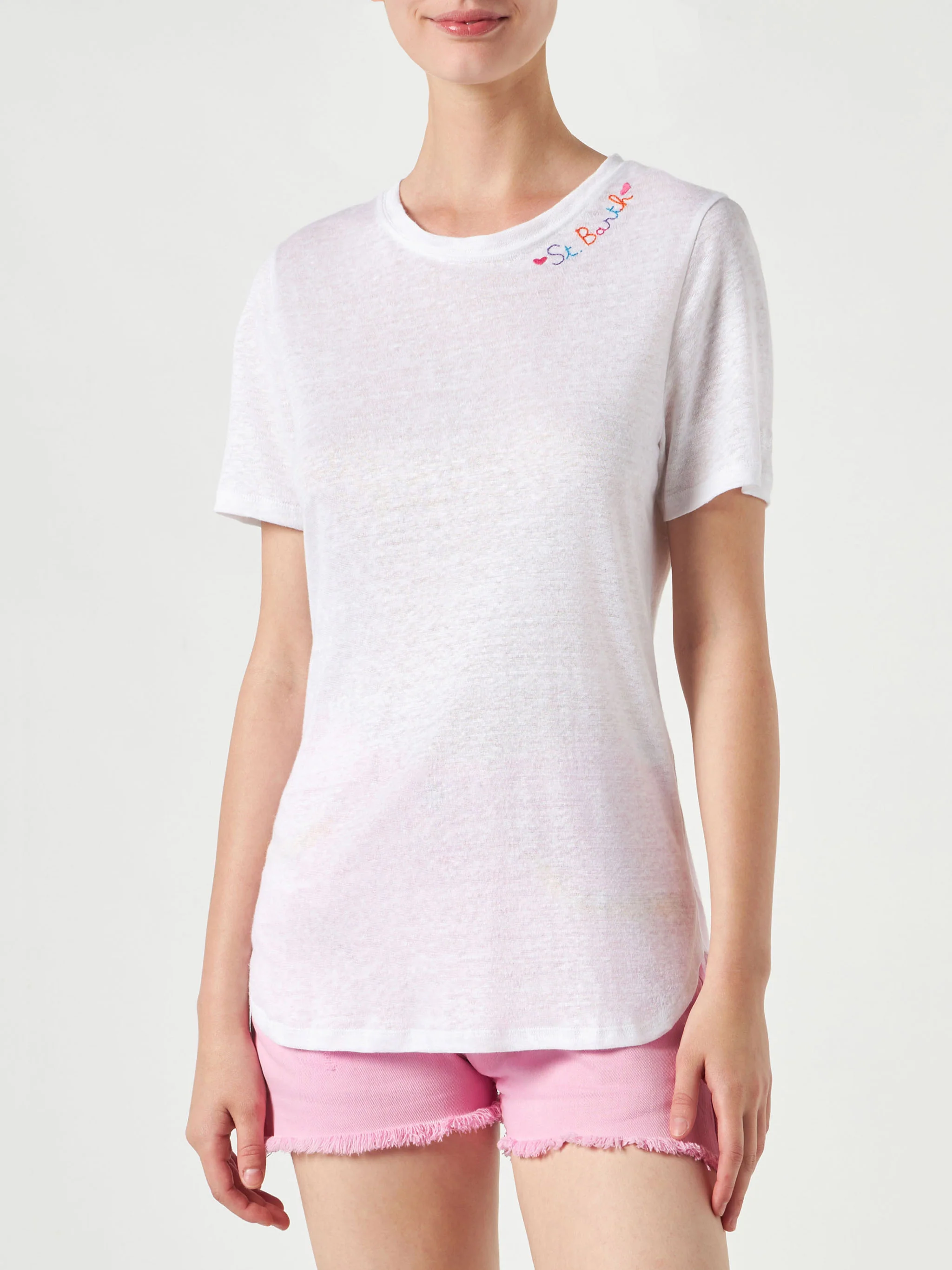 Cotton t-shirt with Love St. Barth embroidery - Image 2