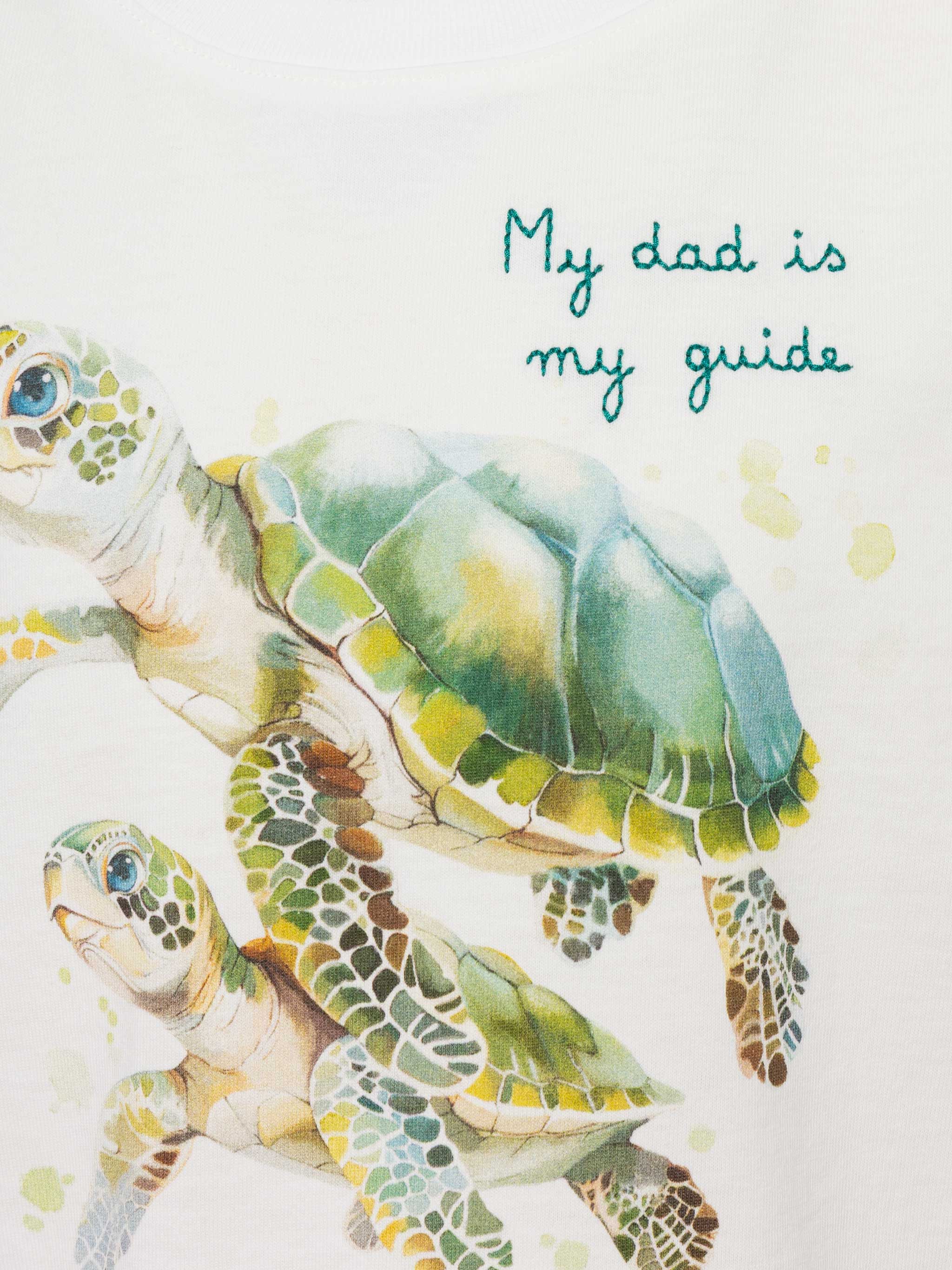 Cotton t-shirt with My Dad is my guide embroidery - Image 3