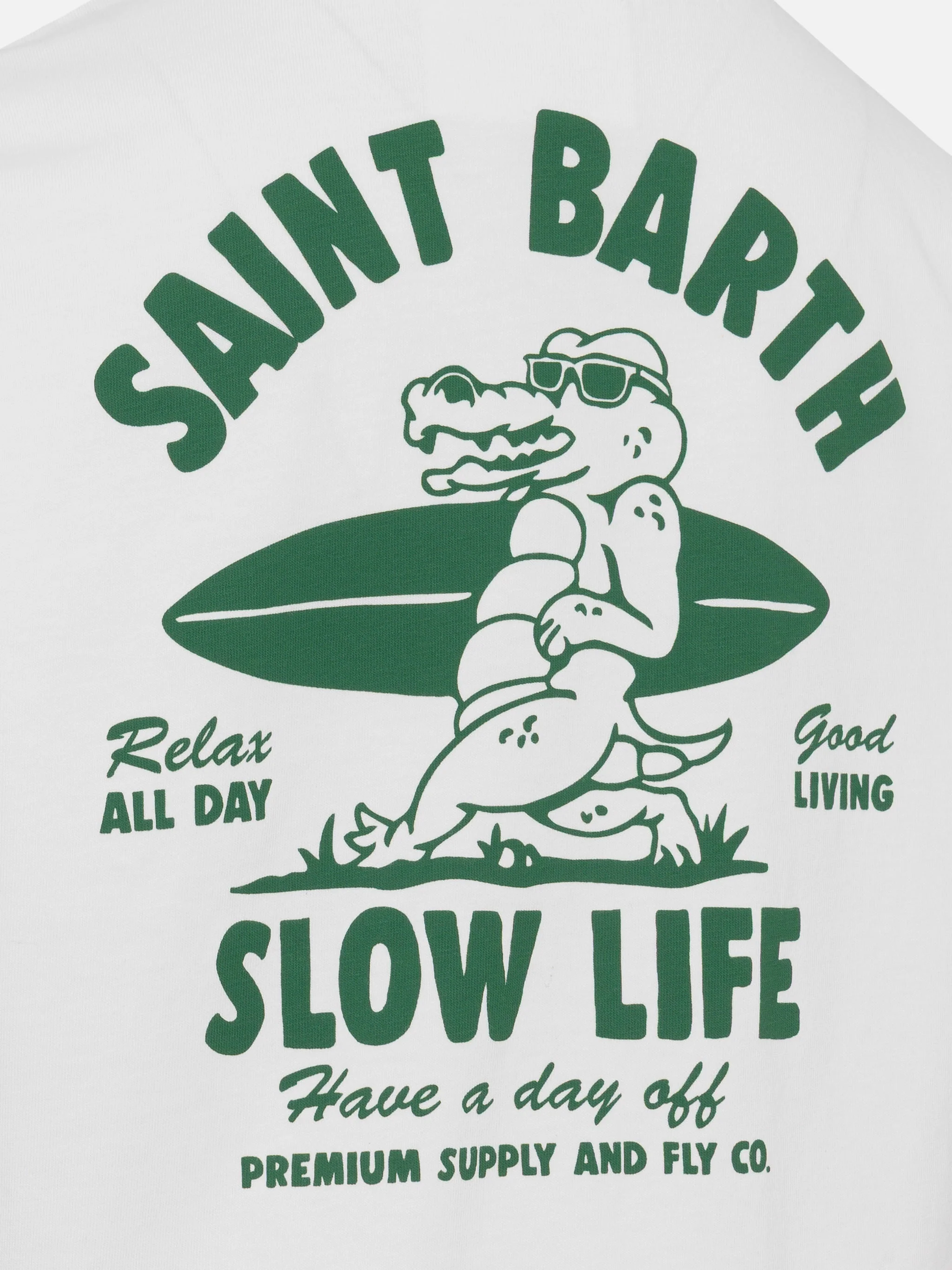 Cotton t-shirt with Saint Barth relaxed life print - Image 4