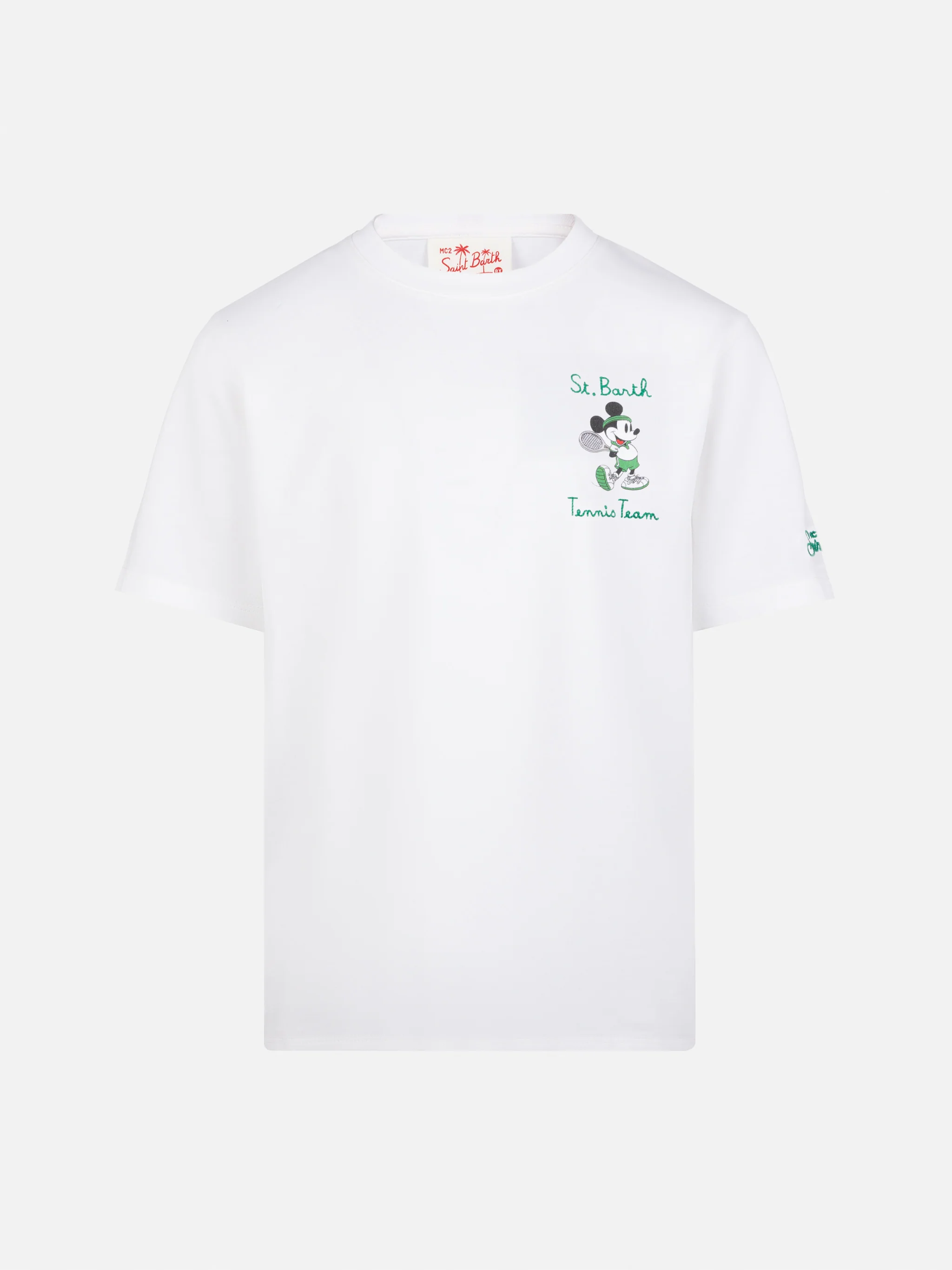 Cotton t-shirt with St. Barth tennis team embroidery and Mickey Mouse print | DISNEY® SPECIAL EDITION