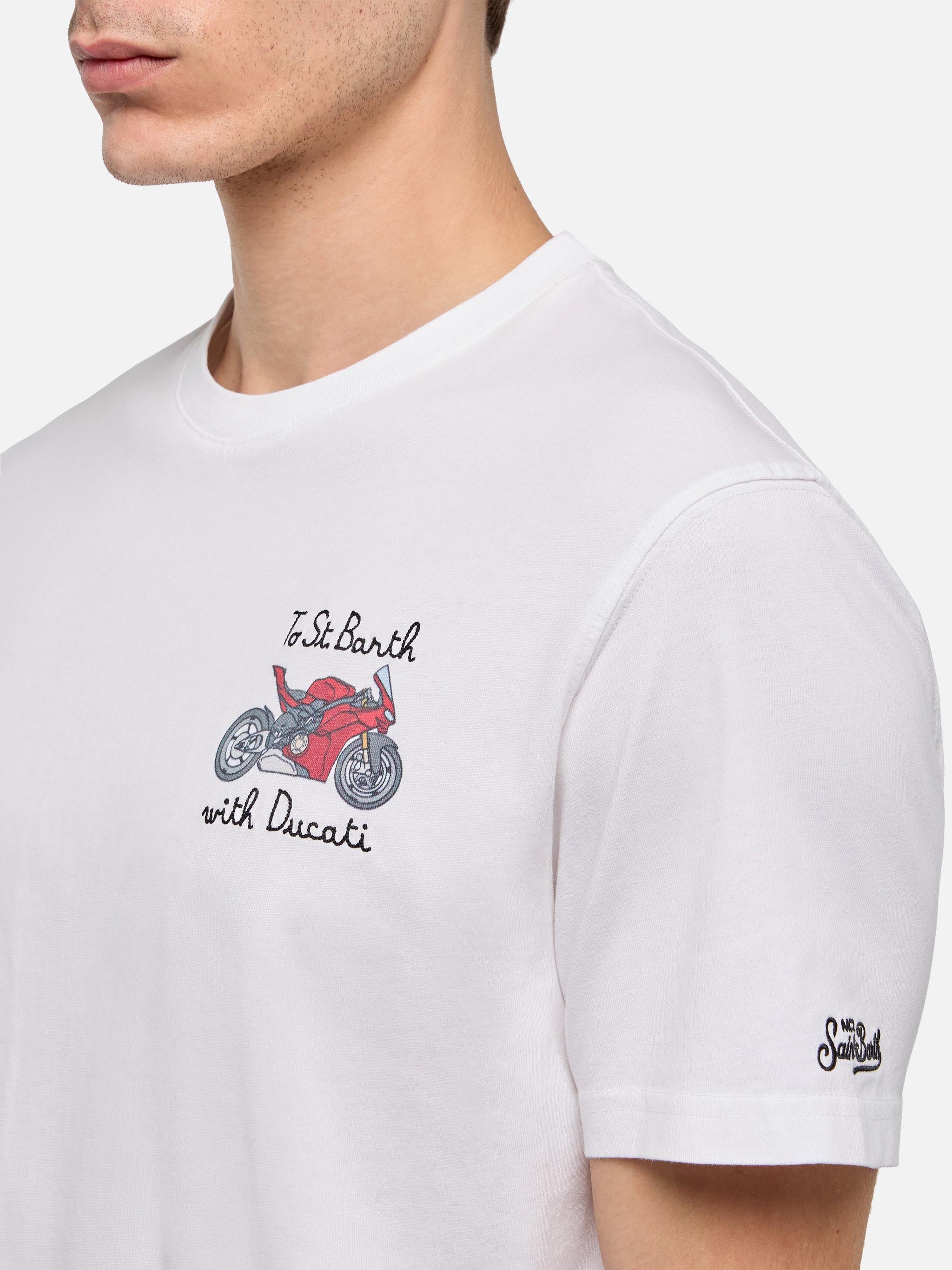 T-shirt with To St. Barth with Ducati embroidery | Special Edition - Image 2