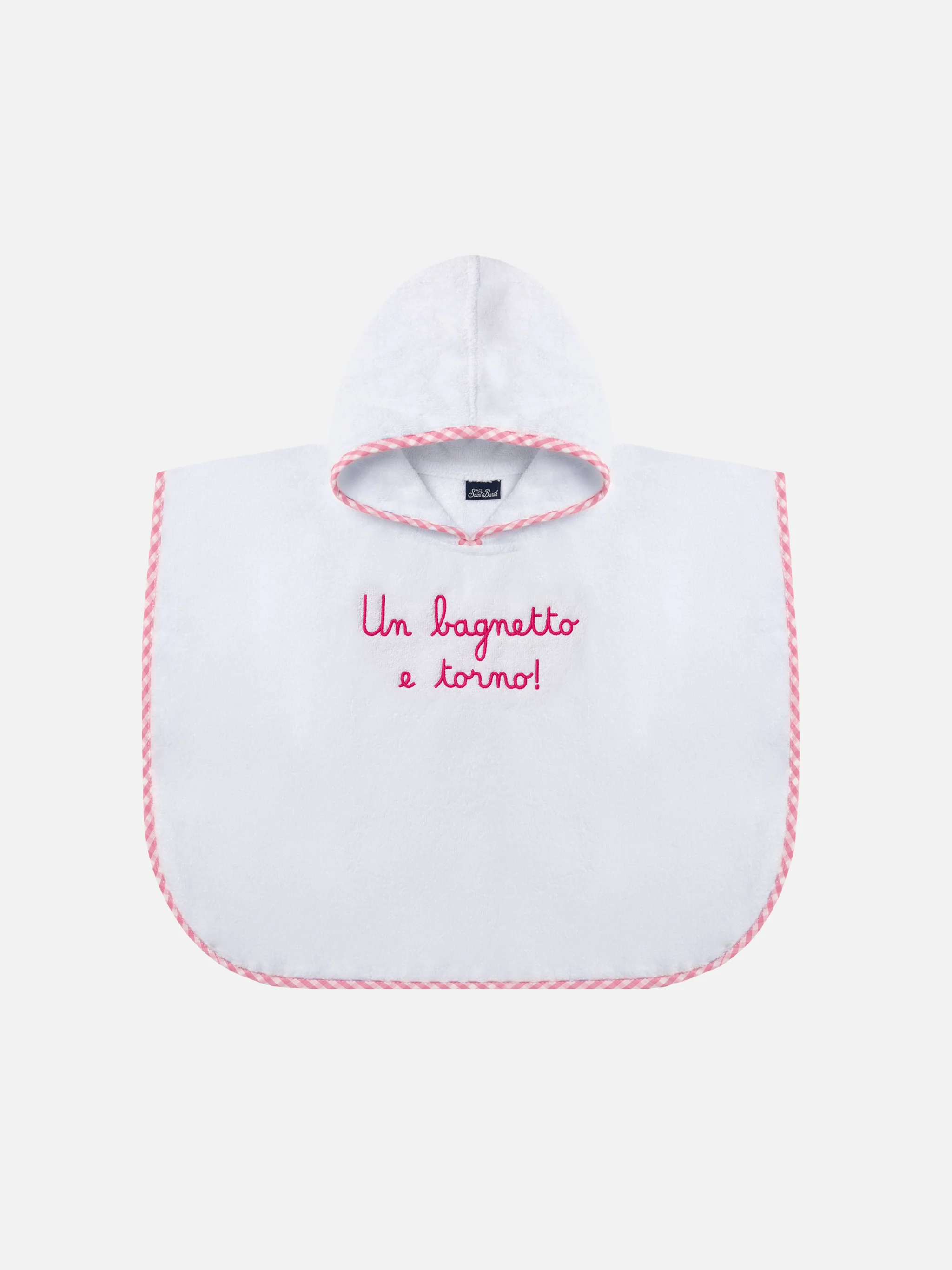 Cotton terry bathrobe with Un bagnetto e torno embroidery