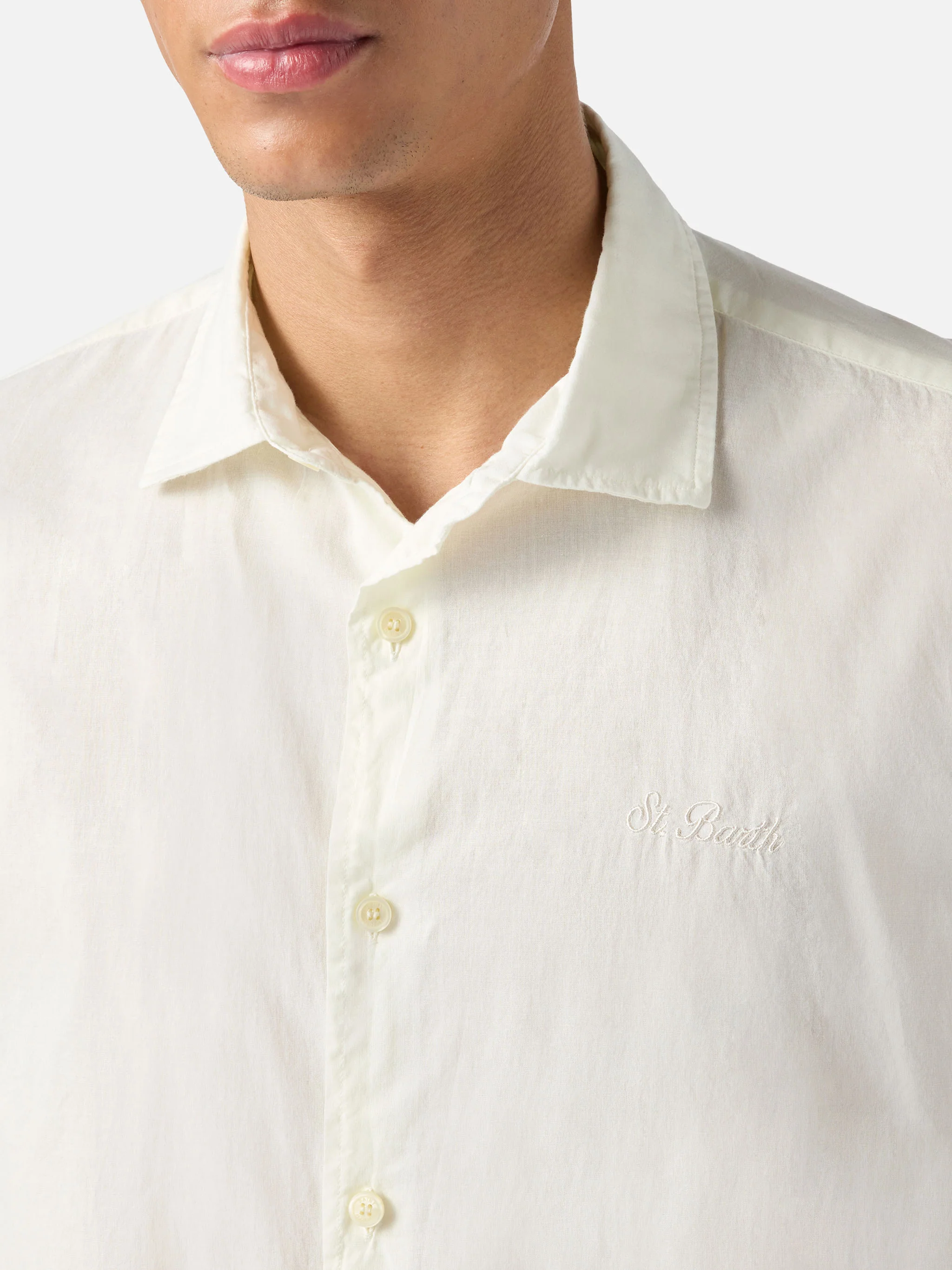 Cream Chemise Ice shirt in pure cotton voile - Image 2
