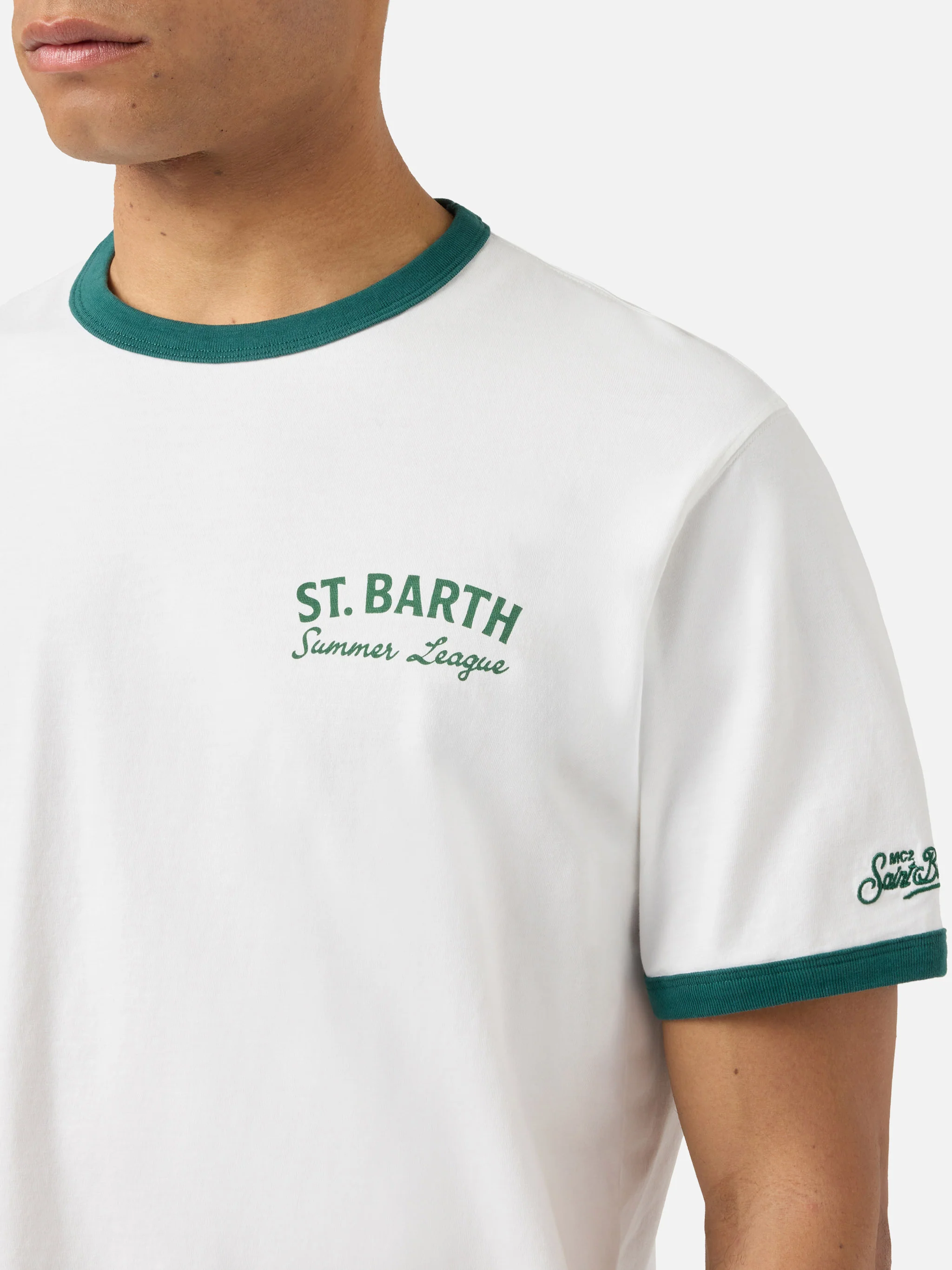 Cream Dean t-shirt with Tennis League print and maxi graphic on the back - Image 2