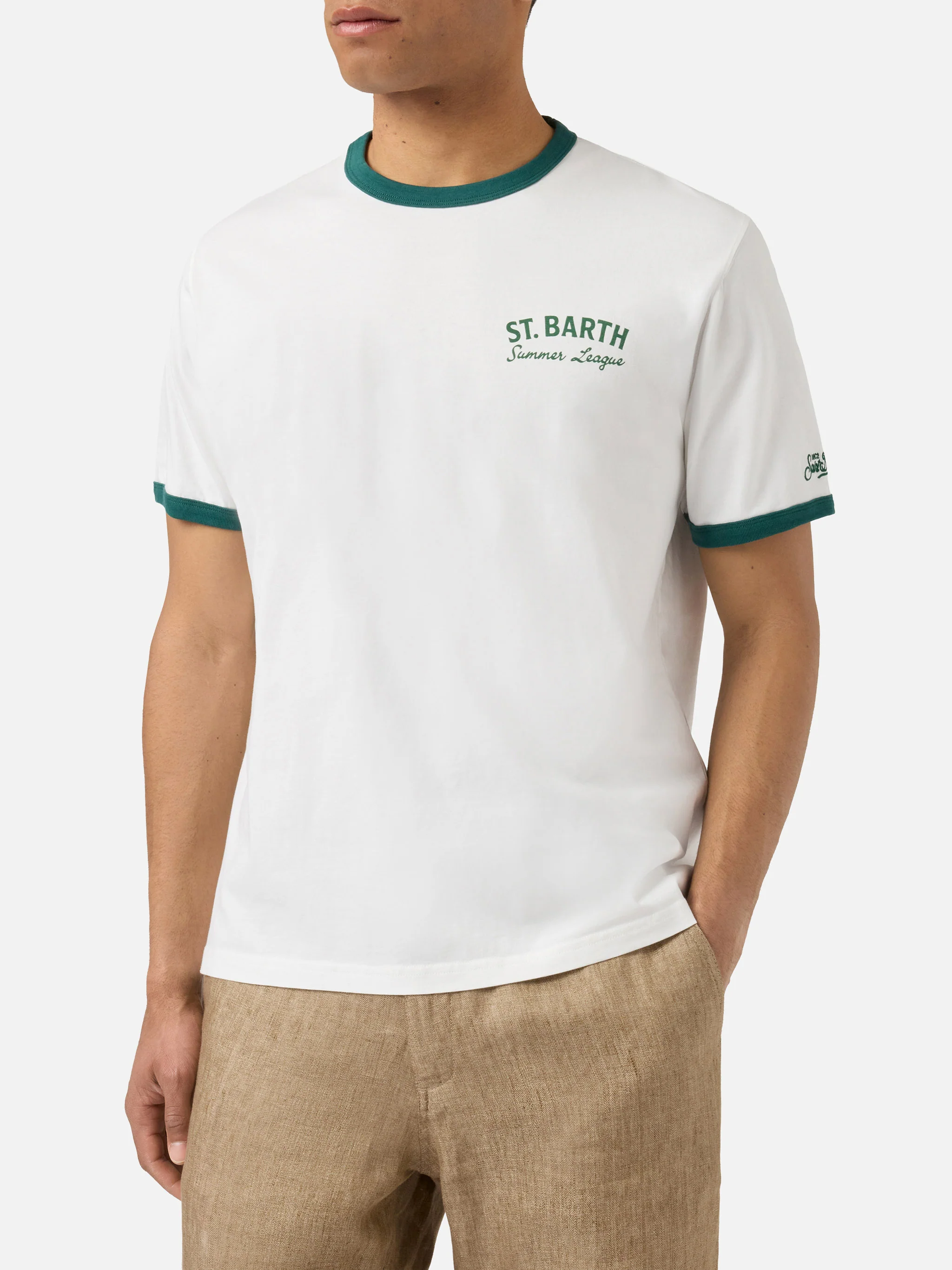 Cream Dean t-shirt with Tennis League print and maxi graphic on the back - Image 3