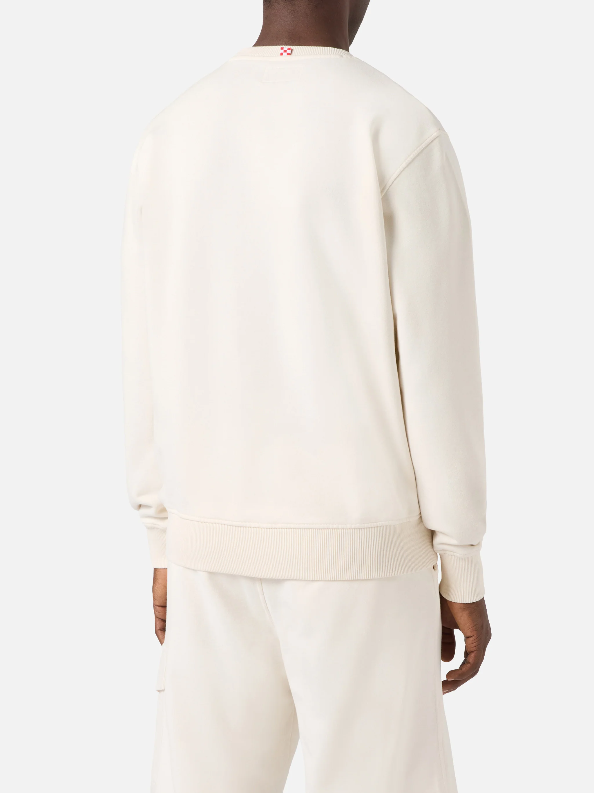 Cream Ponza cotton sweatshirt with Sport Club raised terry-effect logo - Image 3
