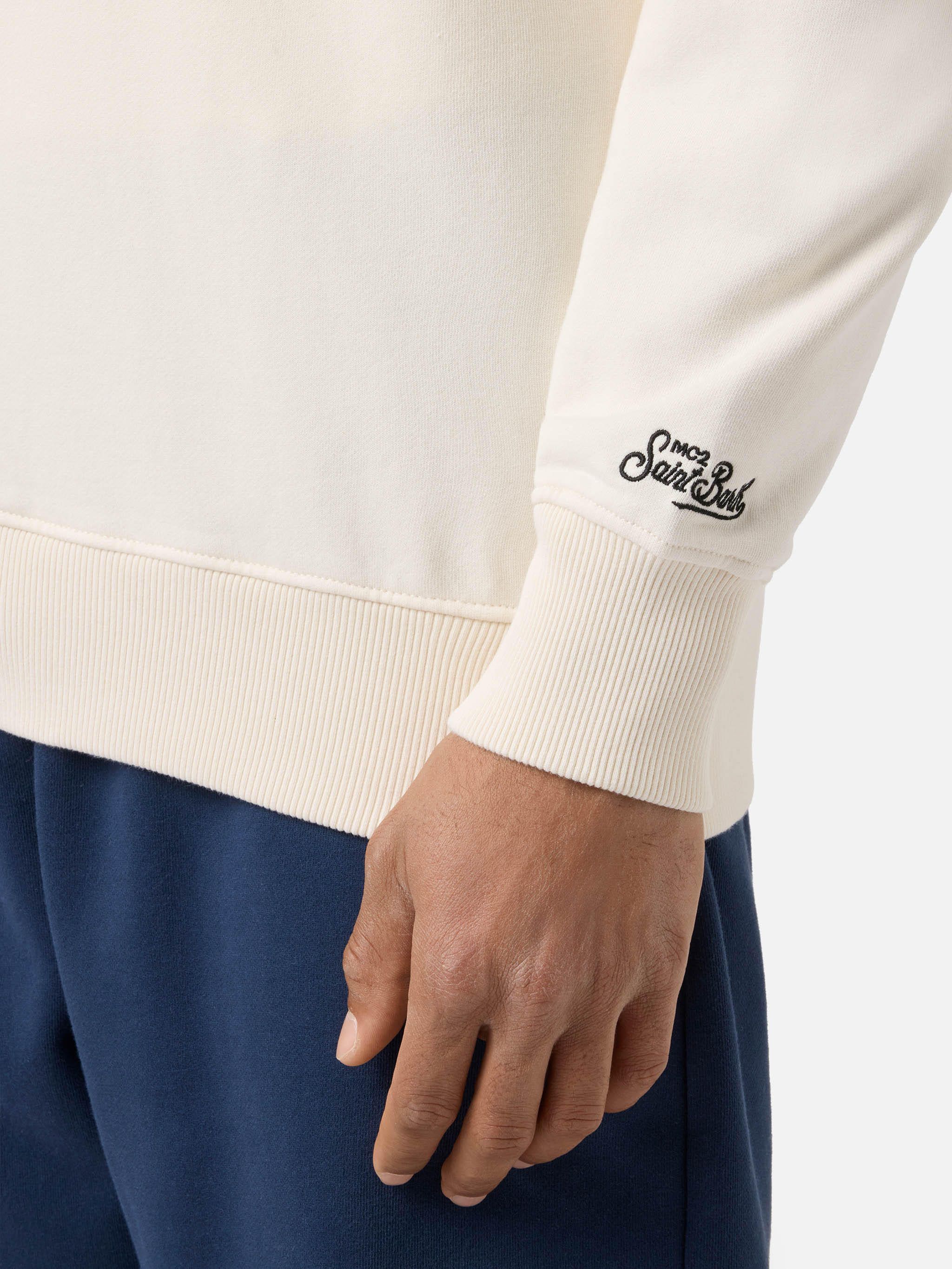 Cream Ponza crewneck sweatshirt with Cigarette print | Special Edition - Image 4