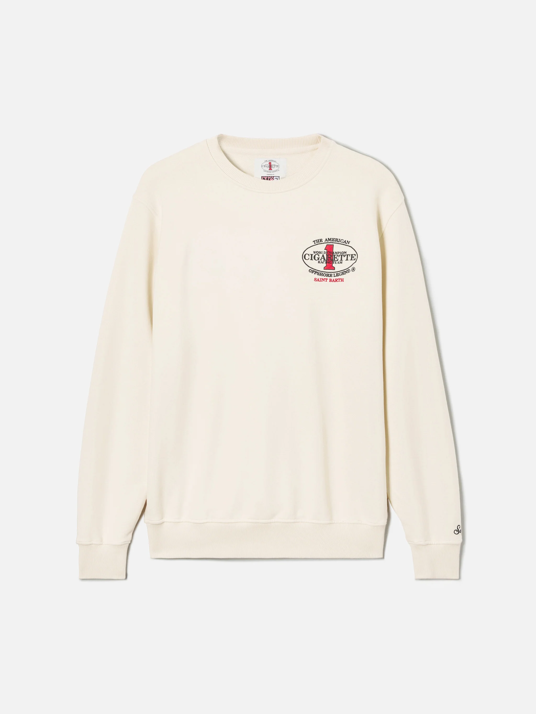 Cream Ponza crewneck sweatshirt with Cigarette print | Special Edition - Image 5