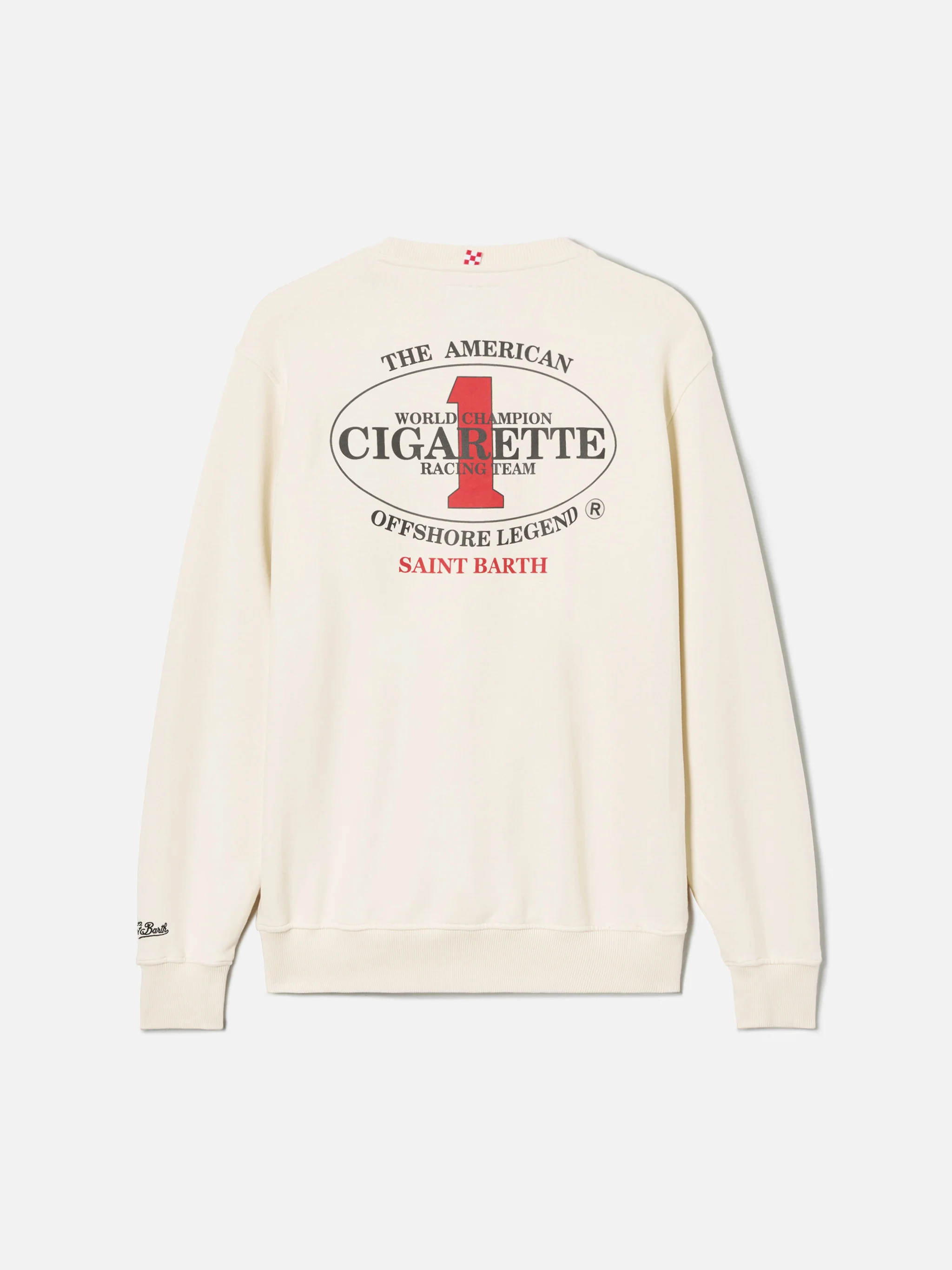 Cream Ponza crewneck sweatshirt with Cigarette print | Special Edition - Image 6