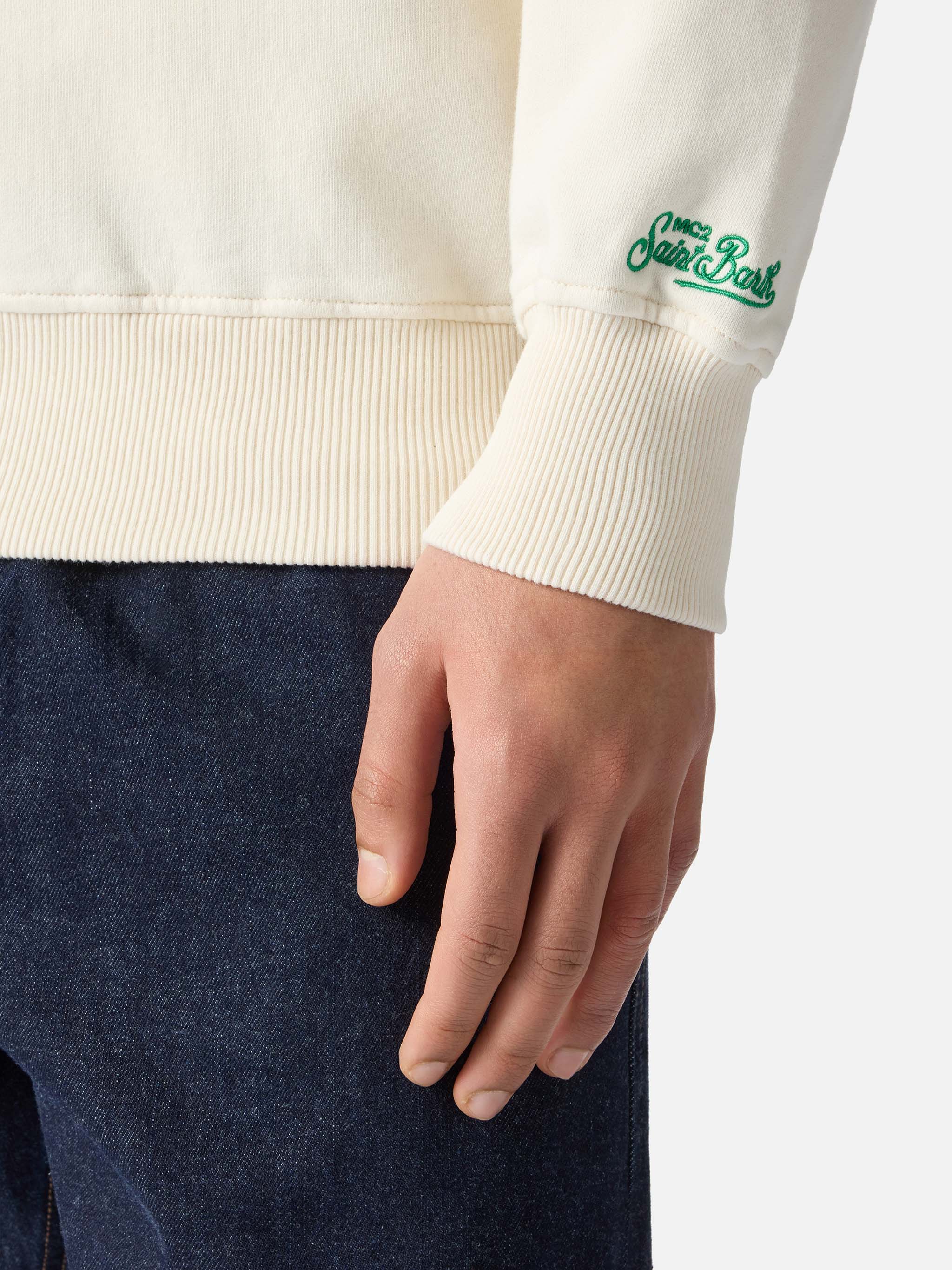 Cream Ponza sweatshirt with Starducks embroidery - Image 4