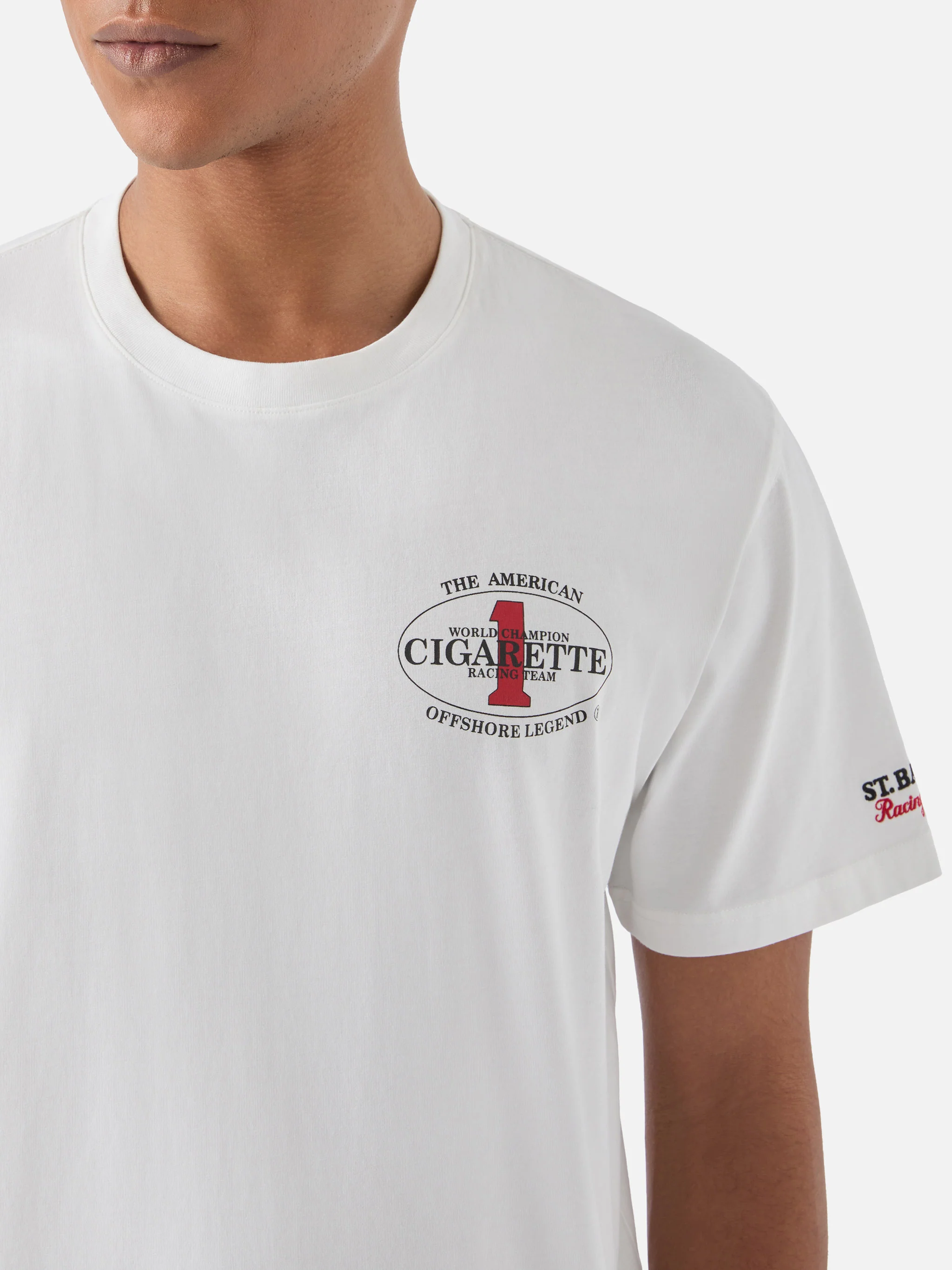 Cream Portland t-shirt with Cigarette Racing print | Special Edition - Image 2