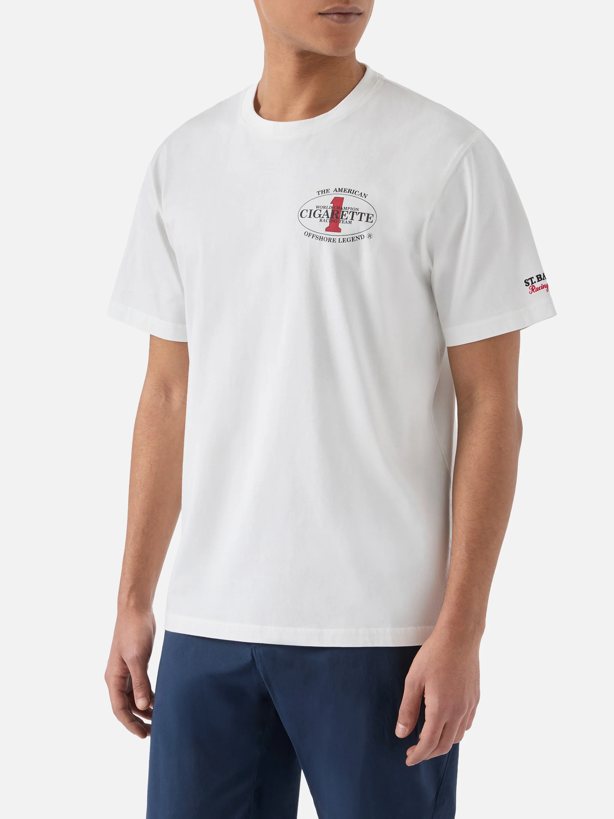 Cream Portland t-shirt with Cigarette Racing print | Special Edition - Image 3