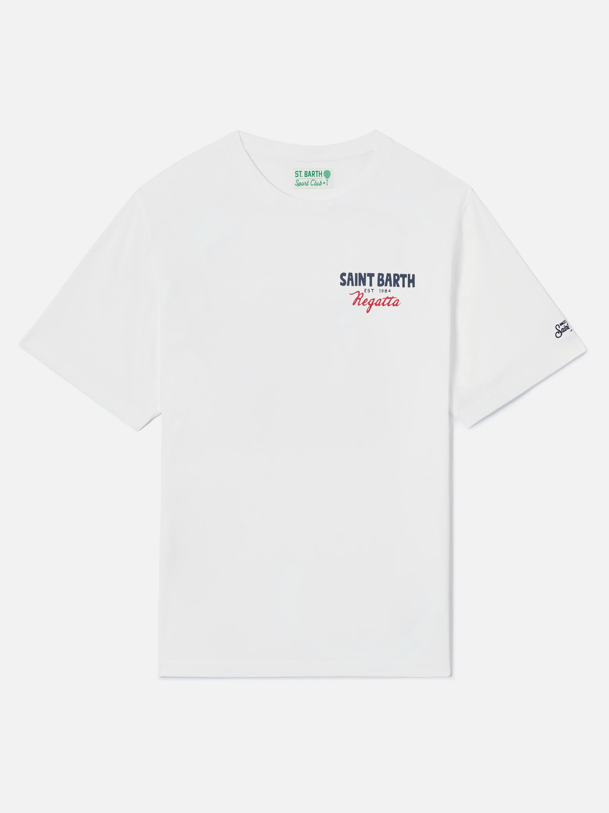 Cream Portland t-shirt with St. Barth Regatta print - Image 5