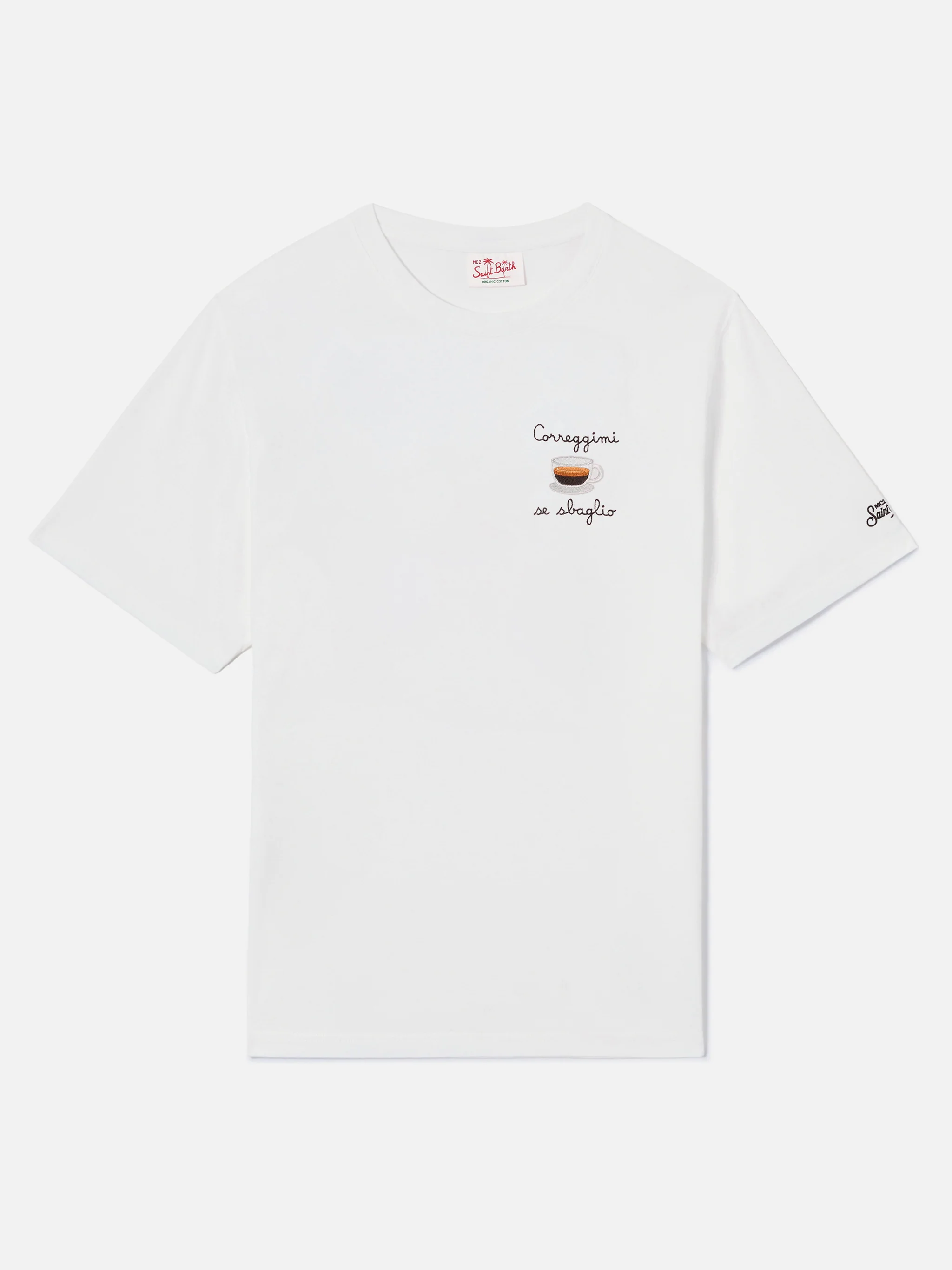 Cream Portofino T-shirt with Correggimi Se Sbaglio embroidery