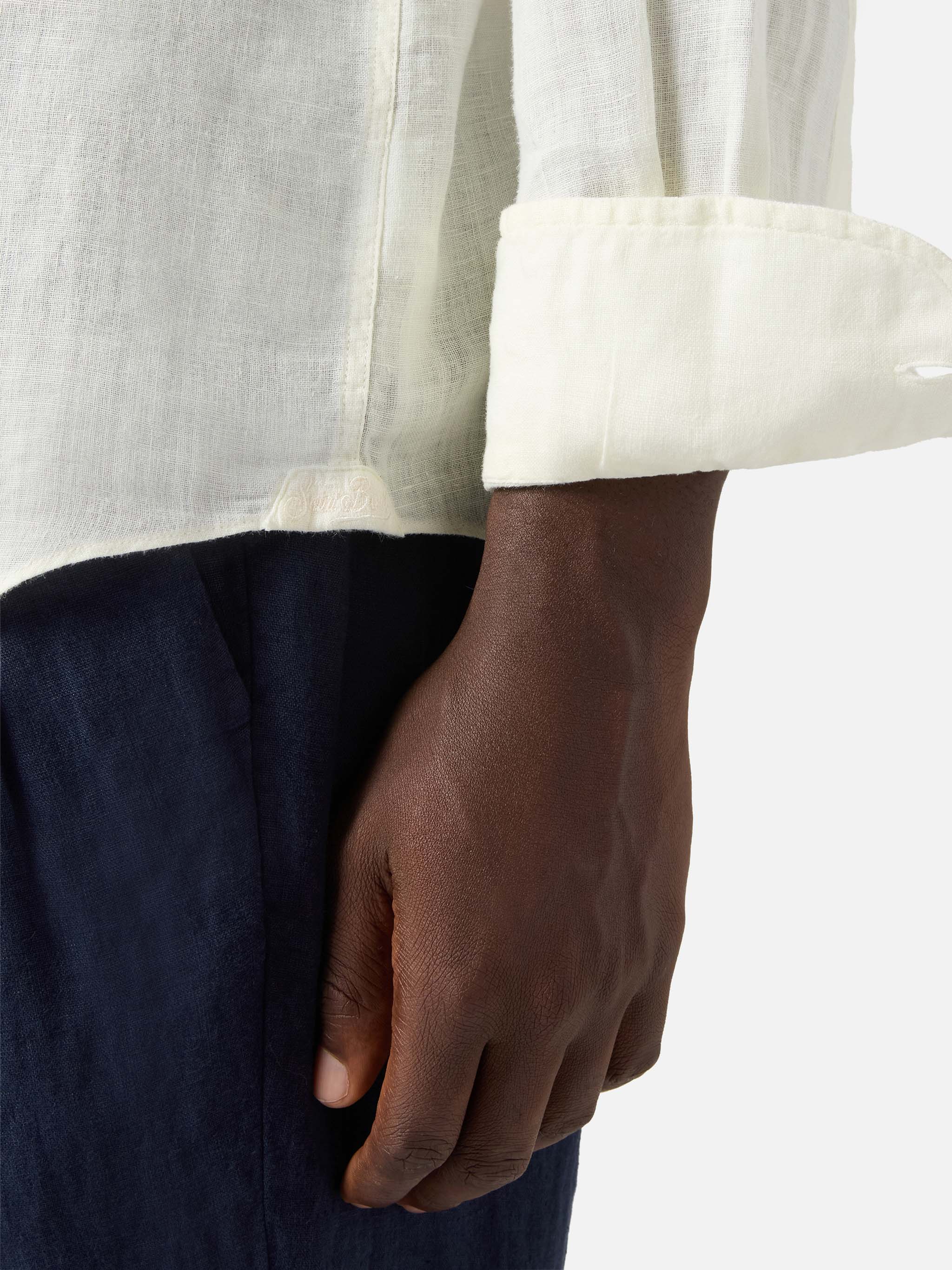 Cream Raphael shirt in pure linen - Image 3
