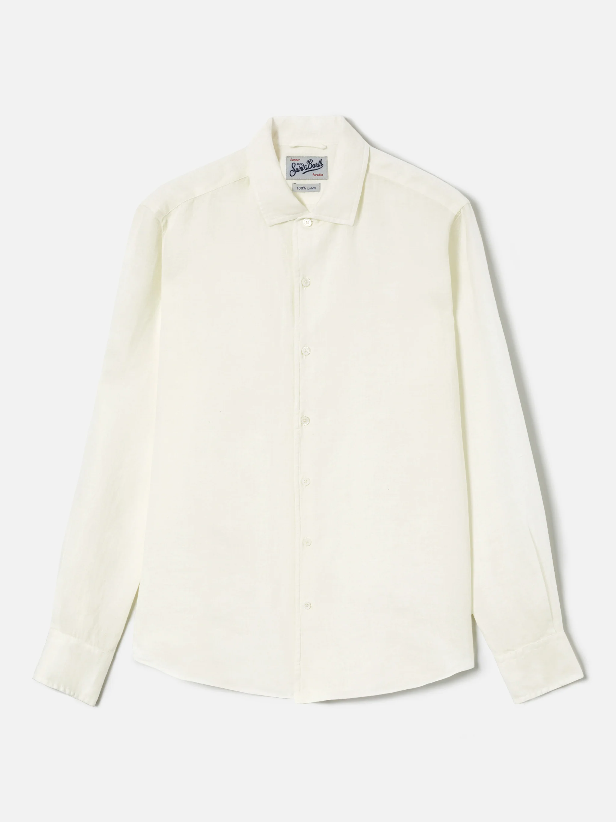 Cream Raphael shirt in pure linen - Image 5
