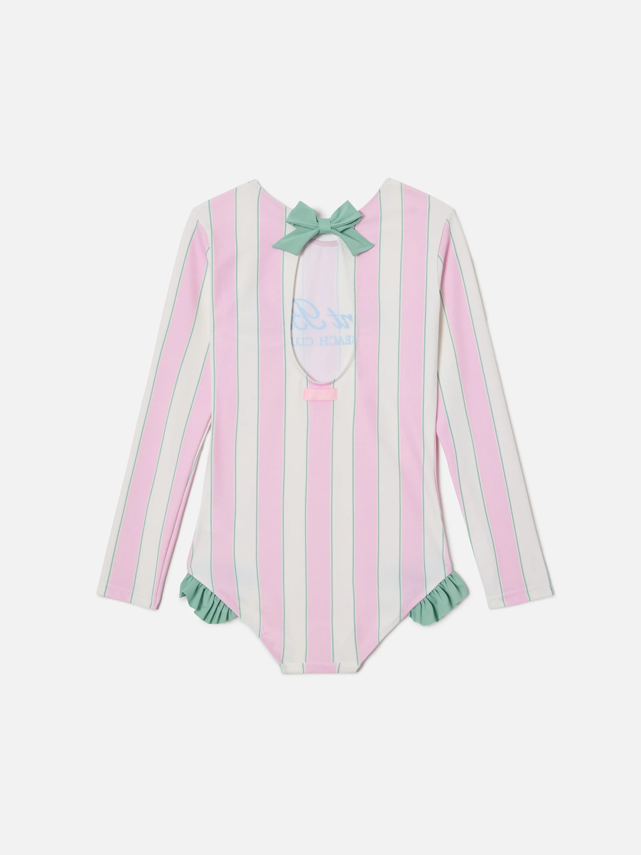 Cressy long-sleeve one-piece swimsuit with Beach Club print - Image 2
