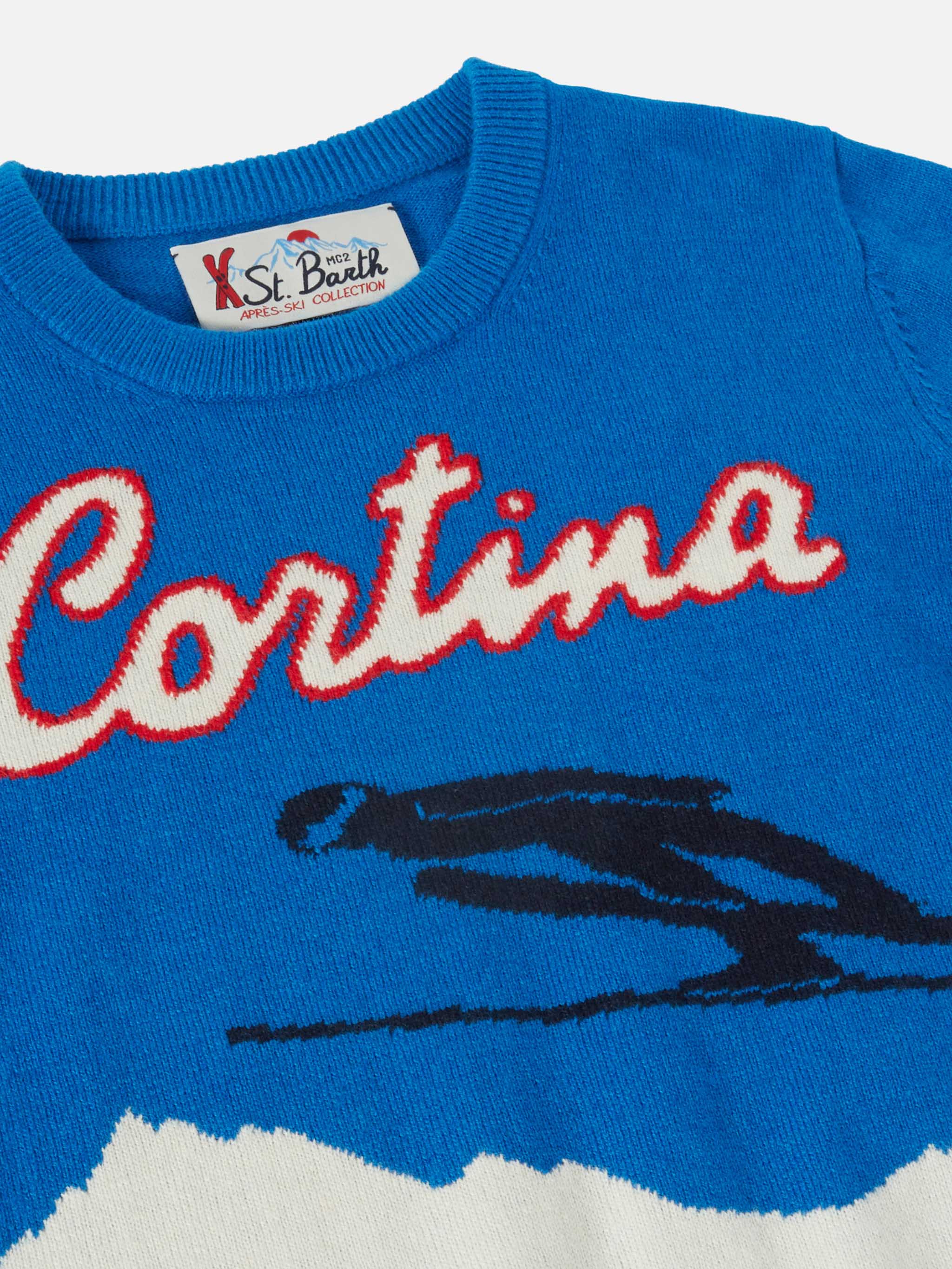 Crewneck Douglas with Cortina postcard jacquard - Image 2